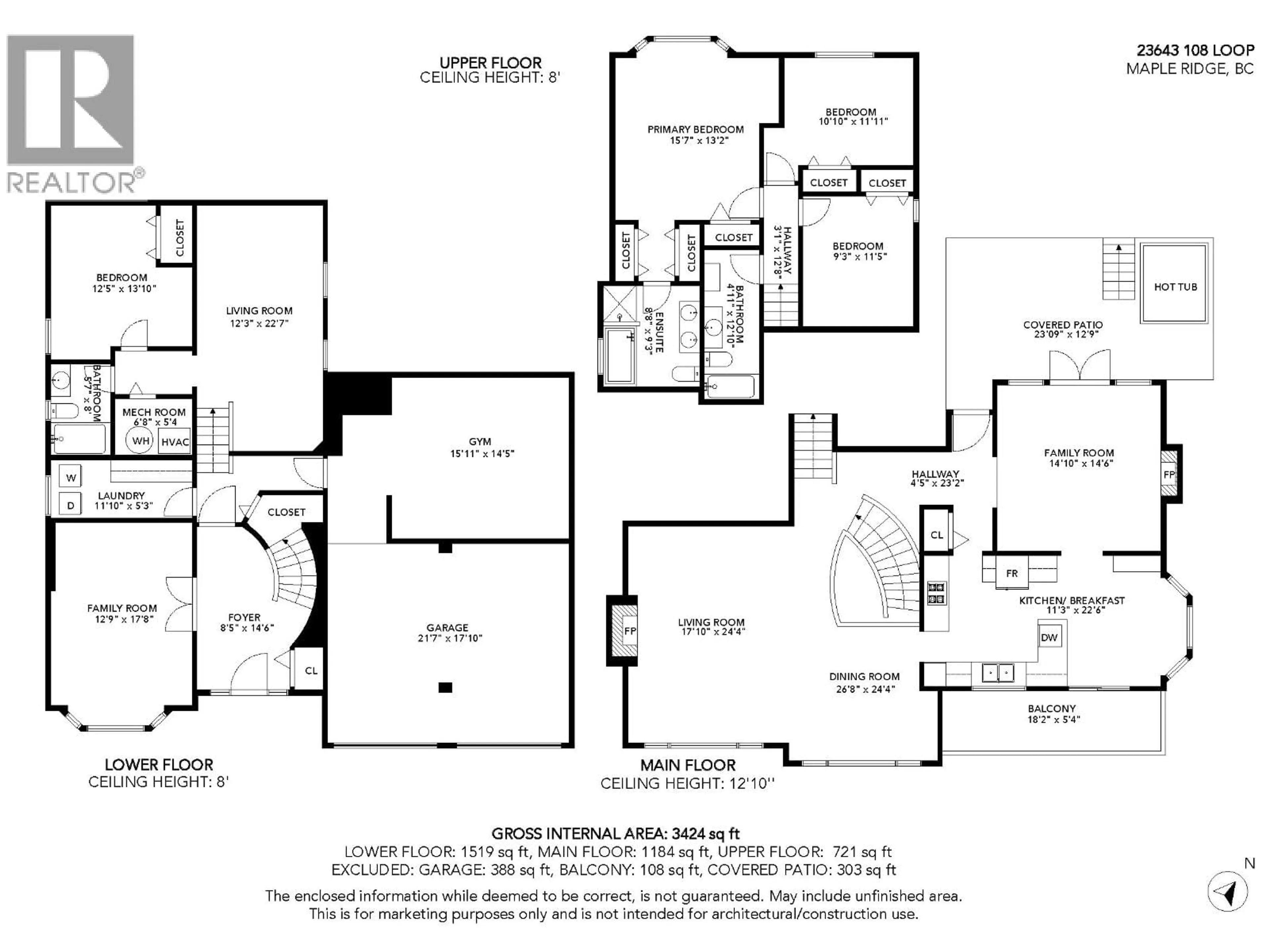 Floor plan for 23638 108 LOOP, Maple Ridge British Columbia V2W1B2