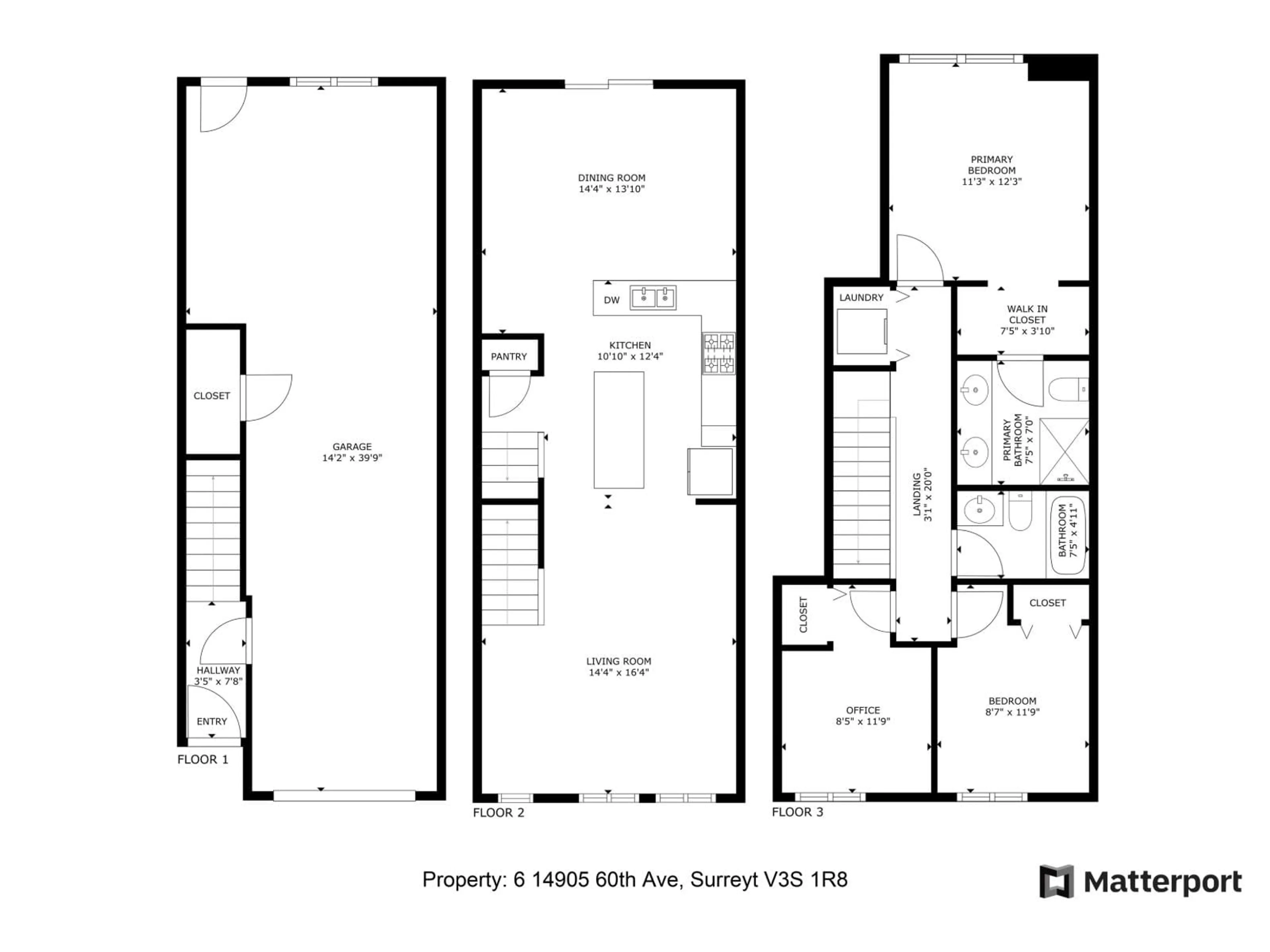 Floor plan for 6 - 14905 60TH, Surrey British Columbia V3S1R8