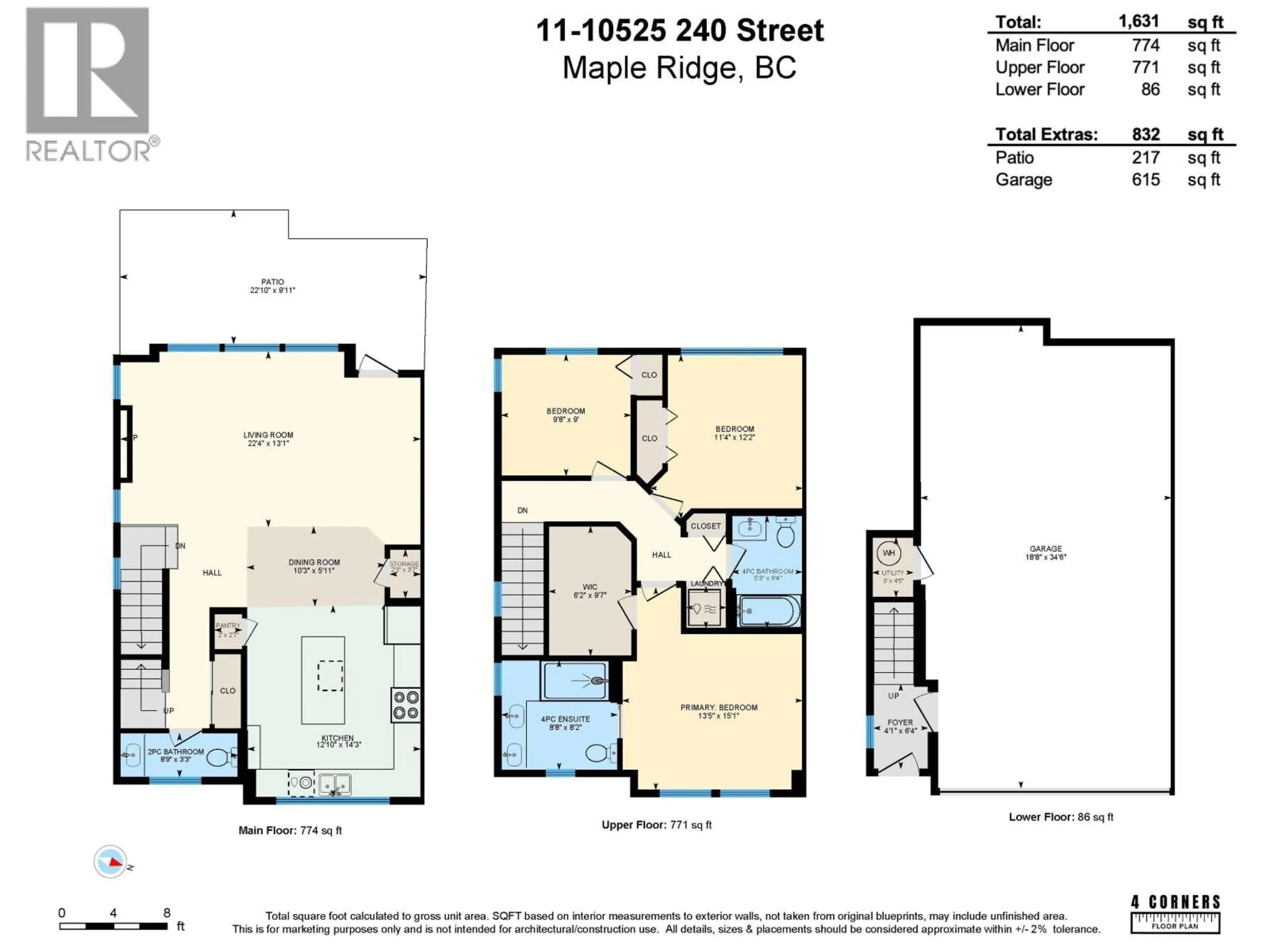 Floor plan for 11 - 10525 240 STREET, Maple Ridge British Columbia V2W0J3