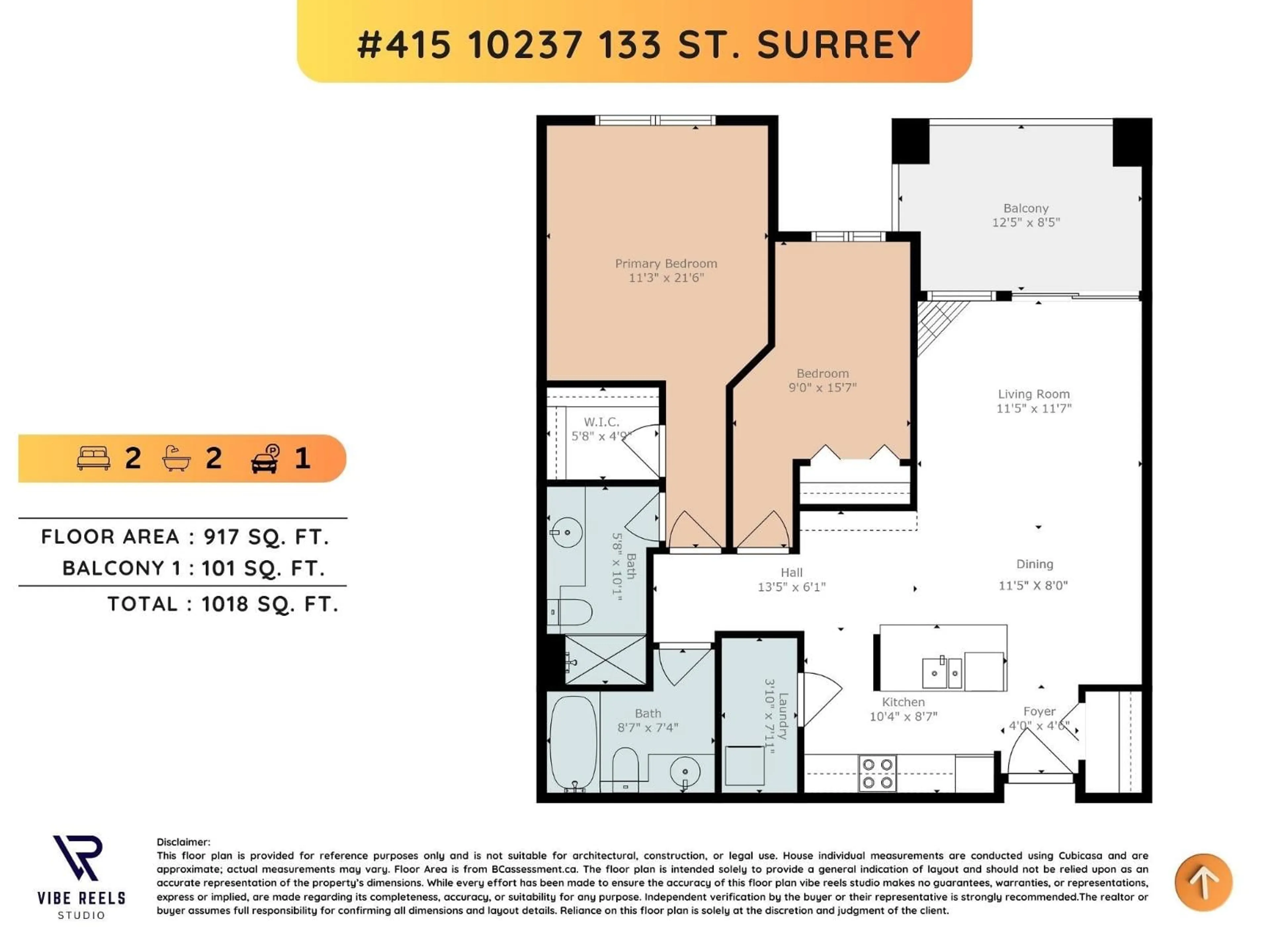 Floor plan for 415 - 10237 133, Surrey British Columbia V3T0C6