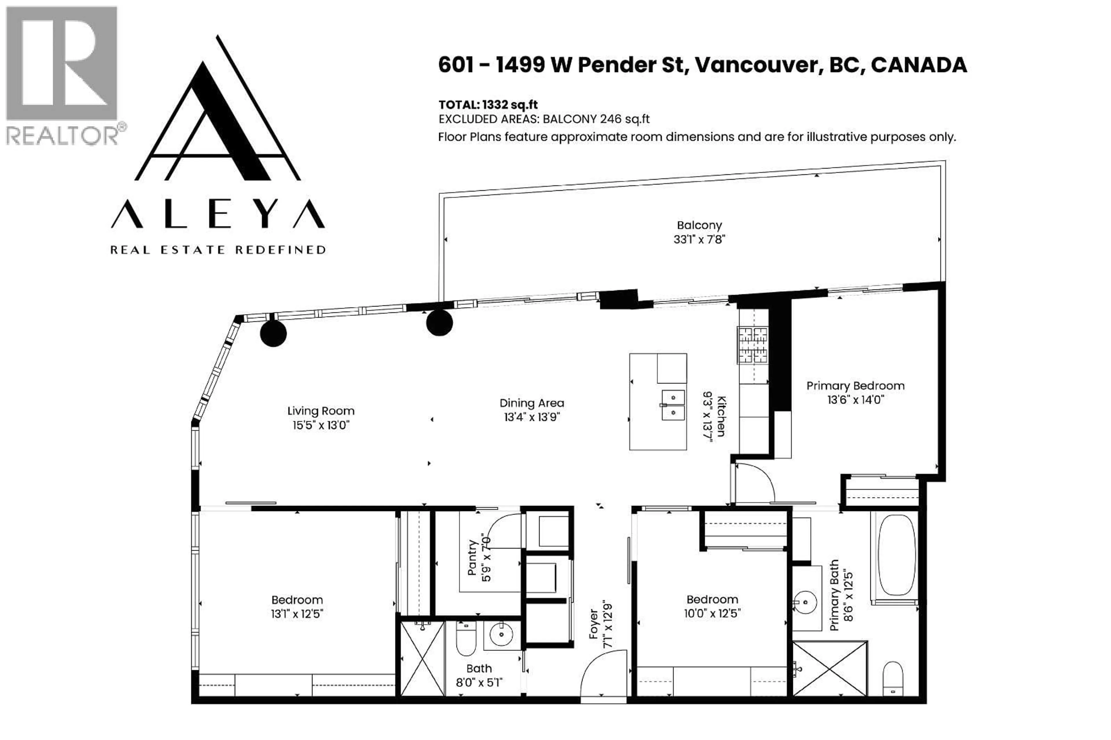 Floor plan for 601 - 1499 PENDER STREET, Vancouver British Columbia V6G0A7