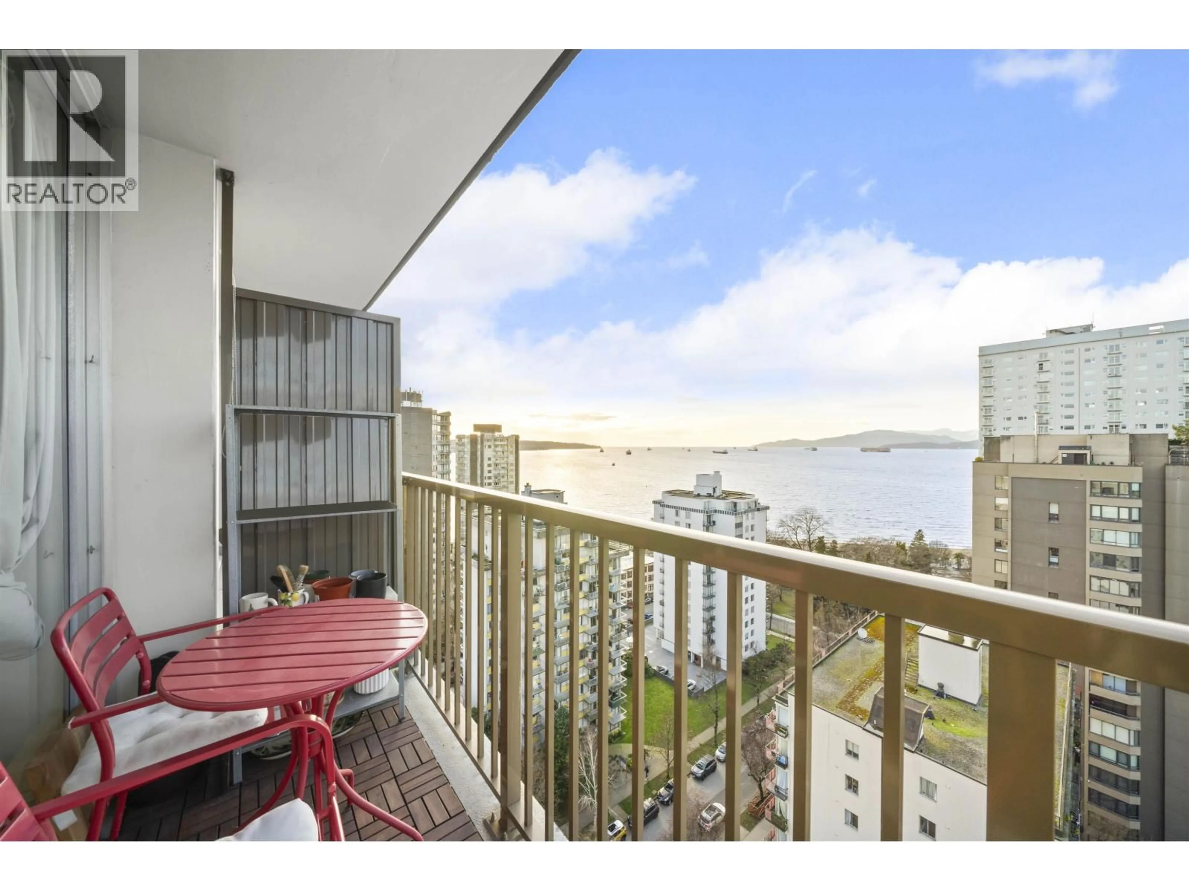 Balcony in the apartment, water/lake/river/ocean view for 1803 - 1251 CARDERO STREET, Vancouver British Columbia V6G2H9