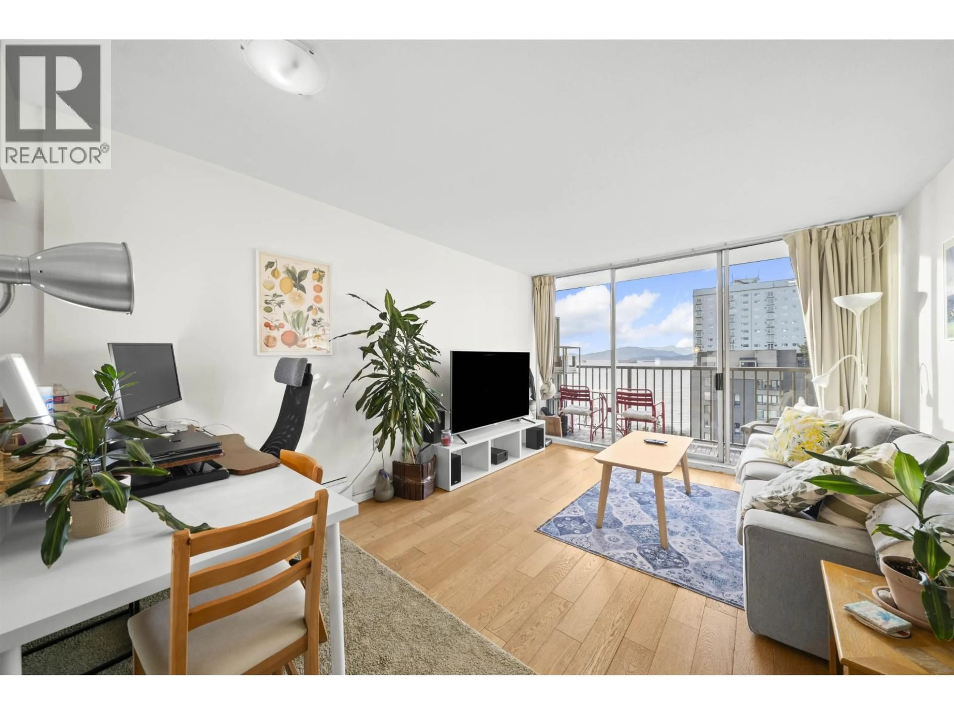 Living room with furniture, wood/laminate floor for 1803 - 1251 CARDERO STREET, Vancouver British Columbia V6G2H9