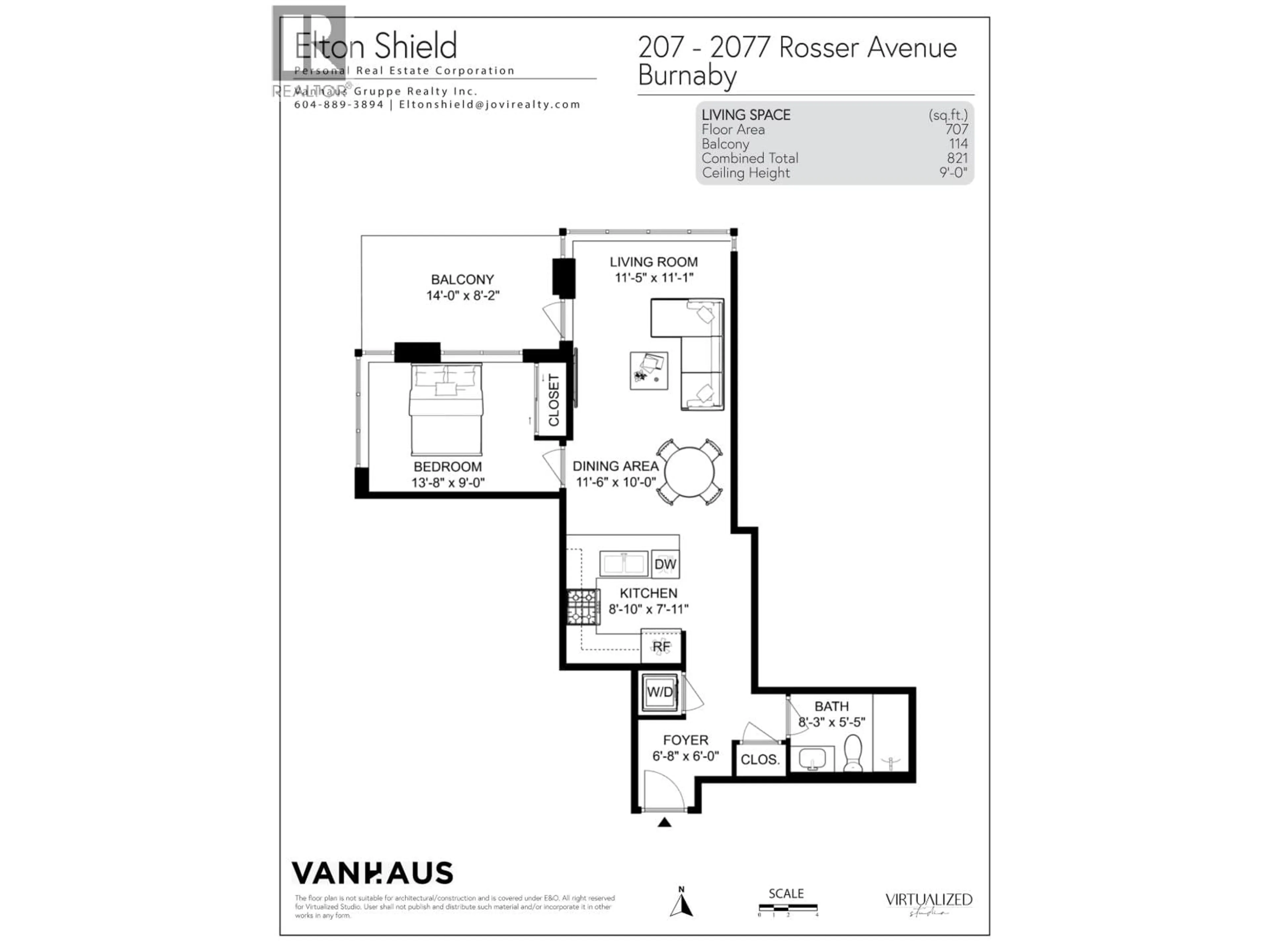Floor plan for 207 - 2077 ROSSER AVENUE, Burnaby British Columbia V5C0G6