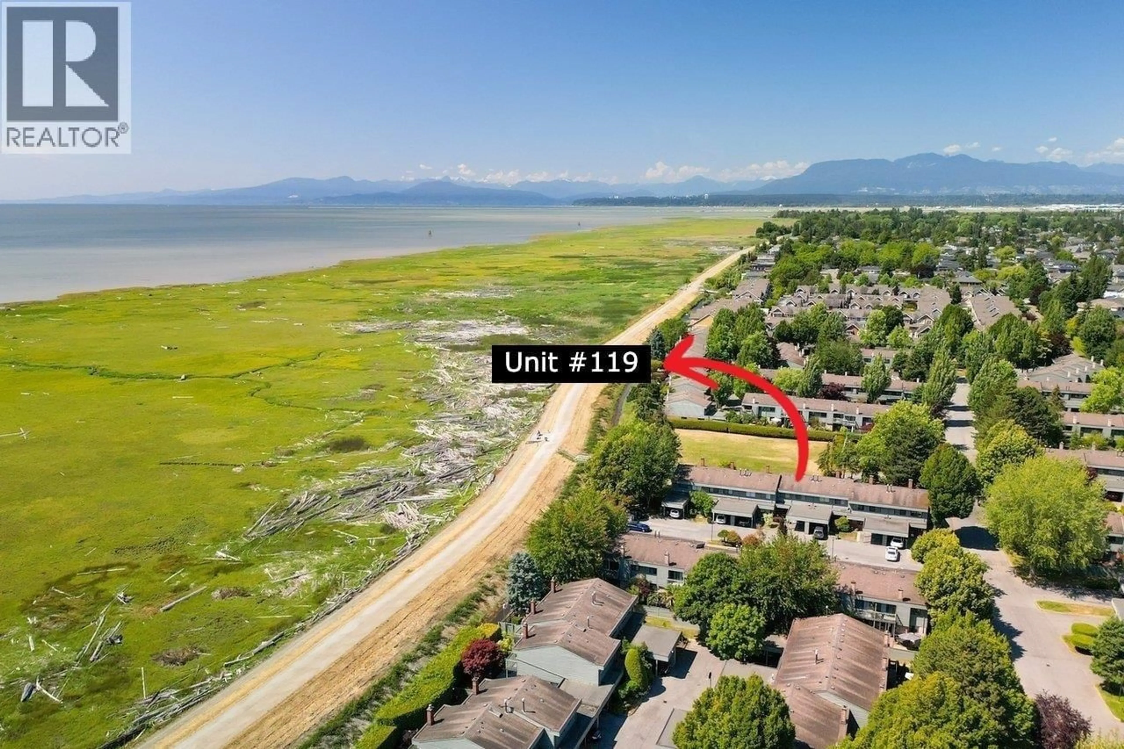 A pic from outside/outdoor area/front of a property/back of a property/a pic from drone, water/lake/river/ocean view for 119 - 3031 WILLIAMS ROAD, Richmond British Columbia V7E4E9