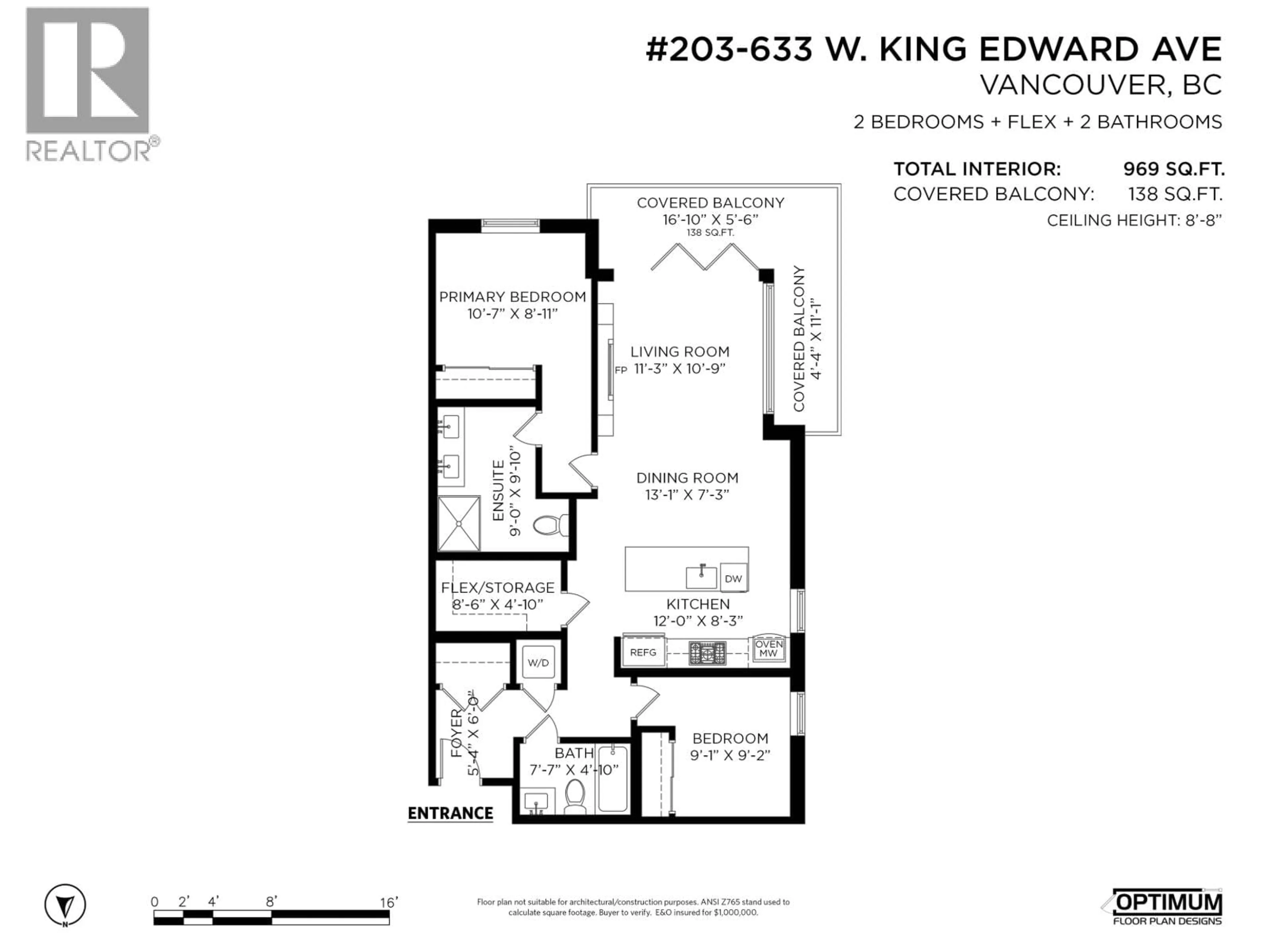 Floor plan for 203 - 633 KING EDWARD AVENUE, Vancouver British Columbia V5Z2C6