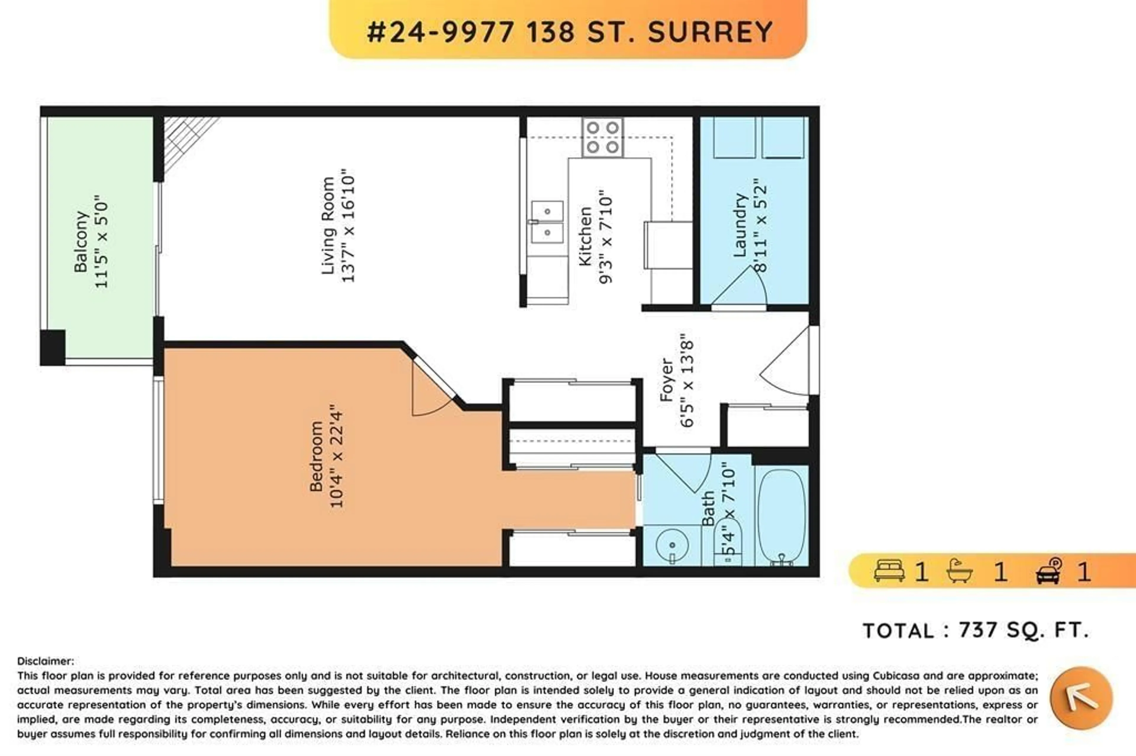 Floor plan for 24 - 9977 138, Surrey British Columbia V3T5E4