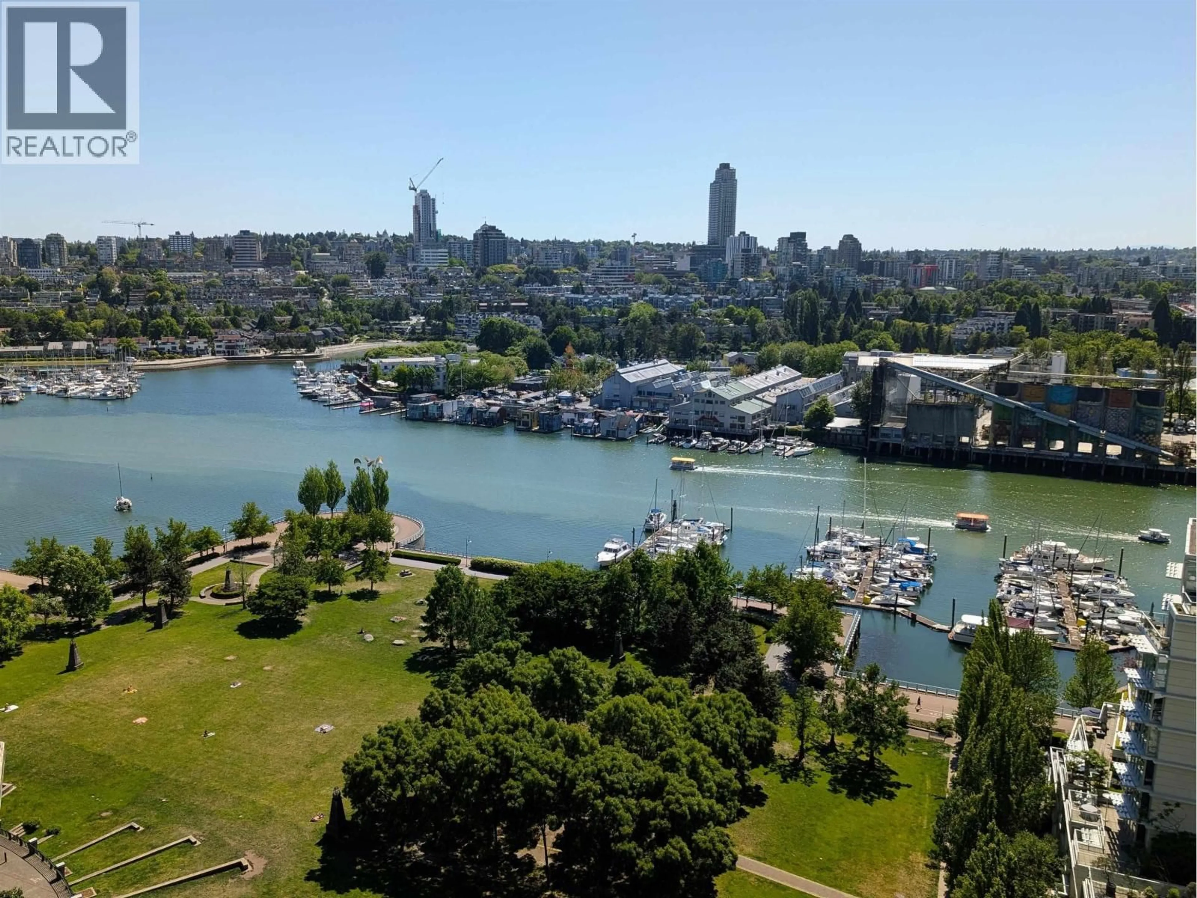 A pic from outside/outdoor area/front of a property/back of a property/a pic from drone, water/lake/river/ocean view for 2202 - 583 BEACH CRESCENT, Vancouver British Columbia V6Z3E6
