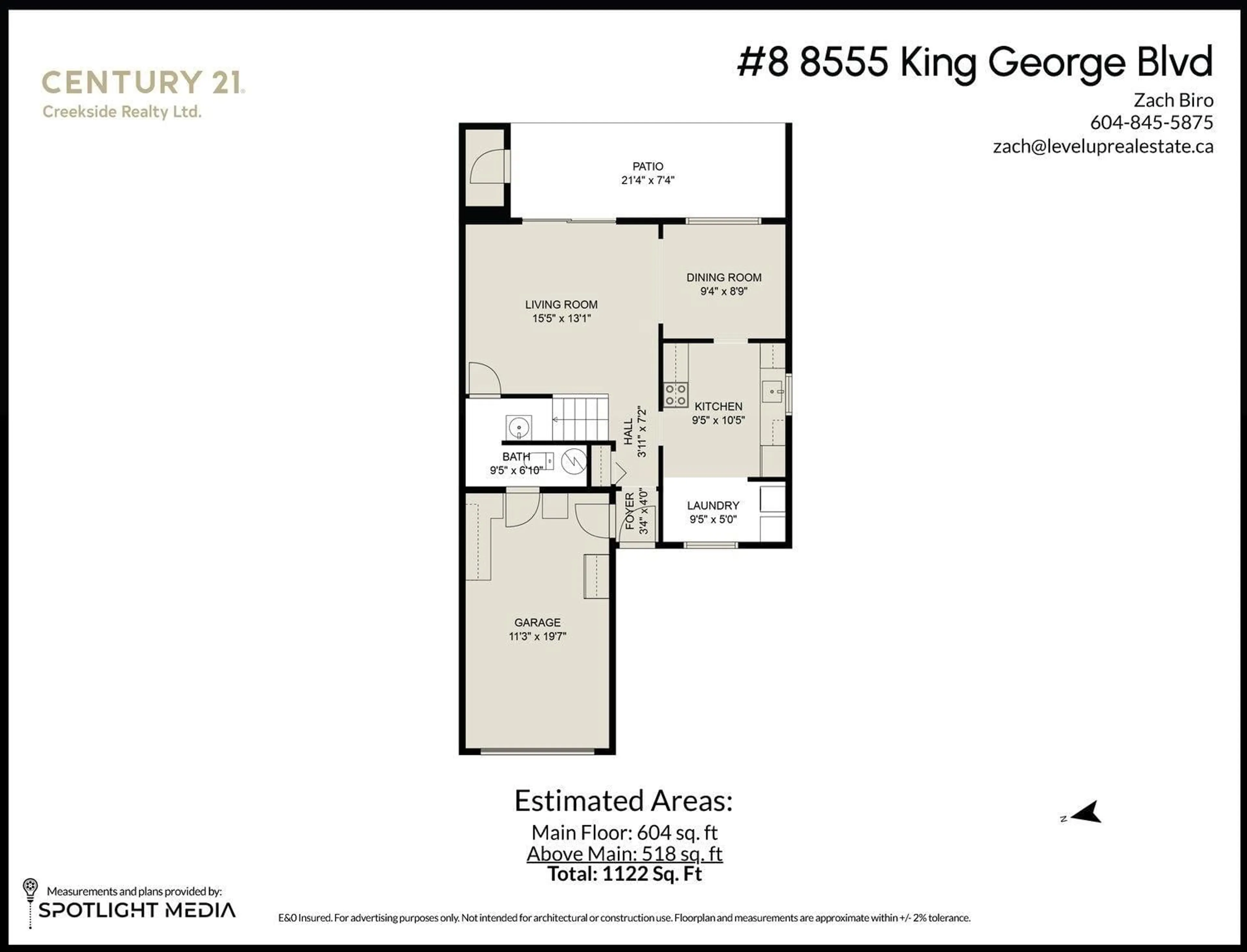 Floor plan for 8 - 8555 KING GEORGE, Surrey British Columbia V3W5C3
