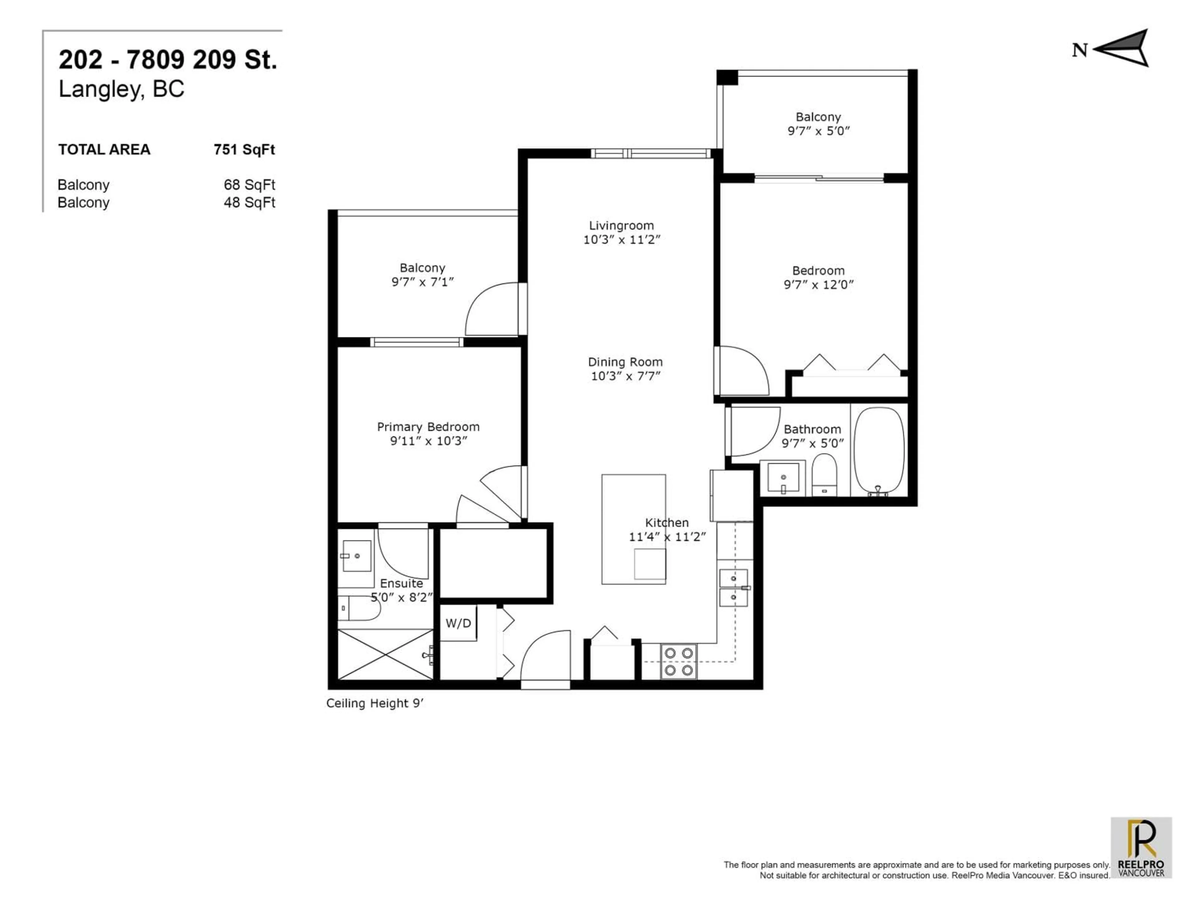 Floor plan for 202 - 7809 209, Langley British Columbia V2Y3N6