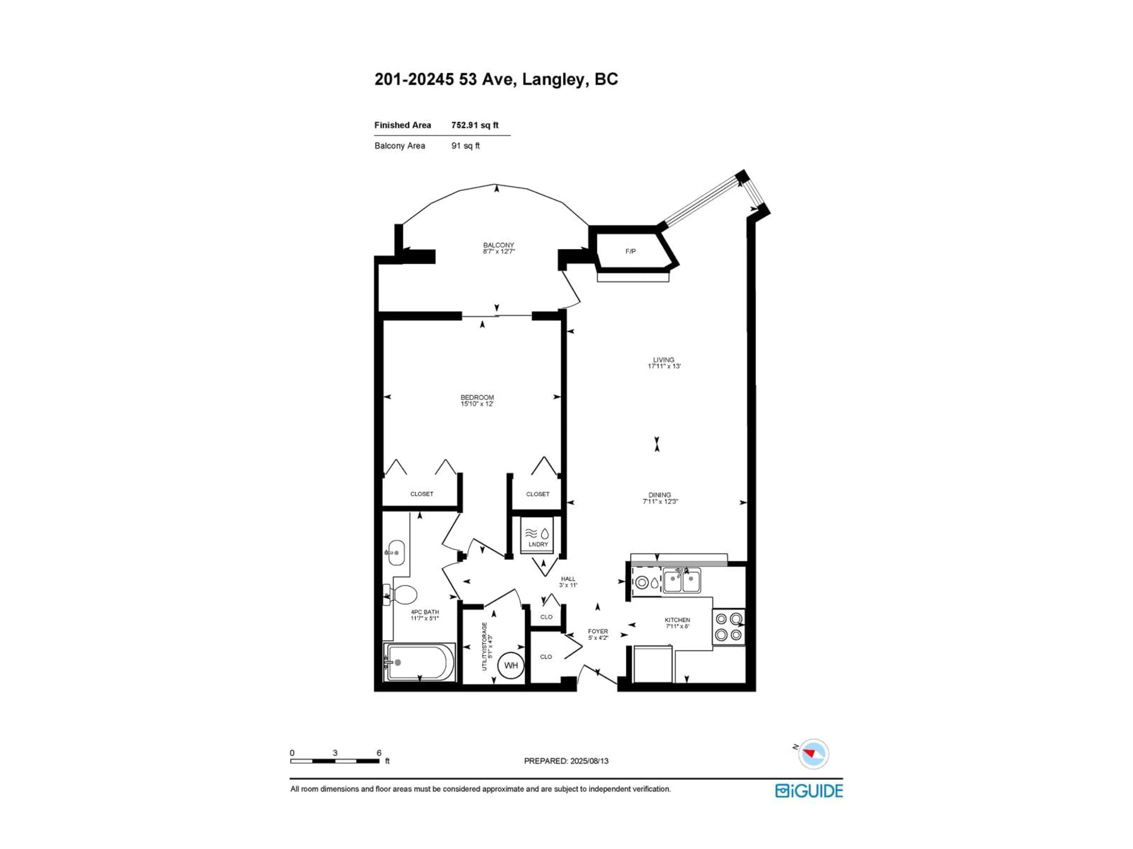 Floor plan for 201 - 20245 53, Langley British Columbia V3A3V2