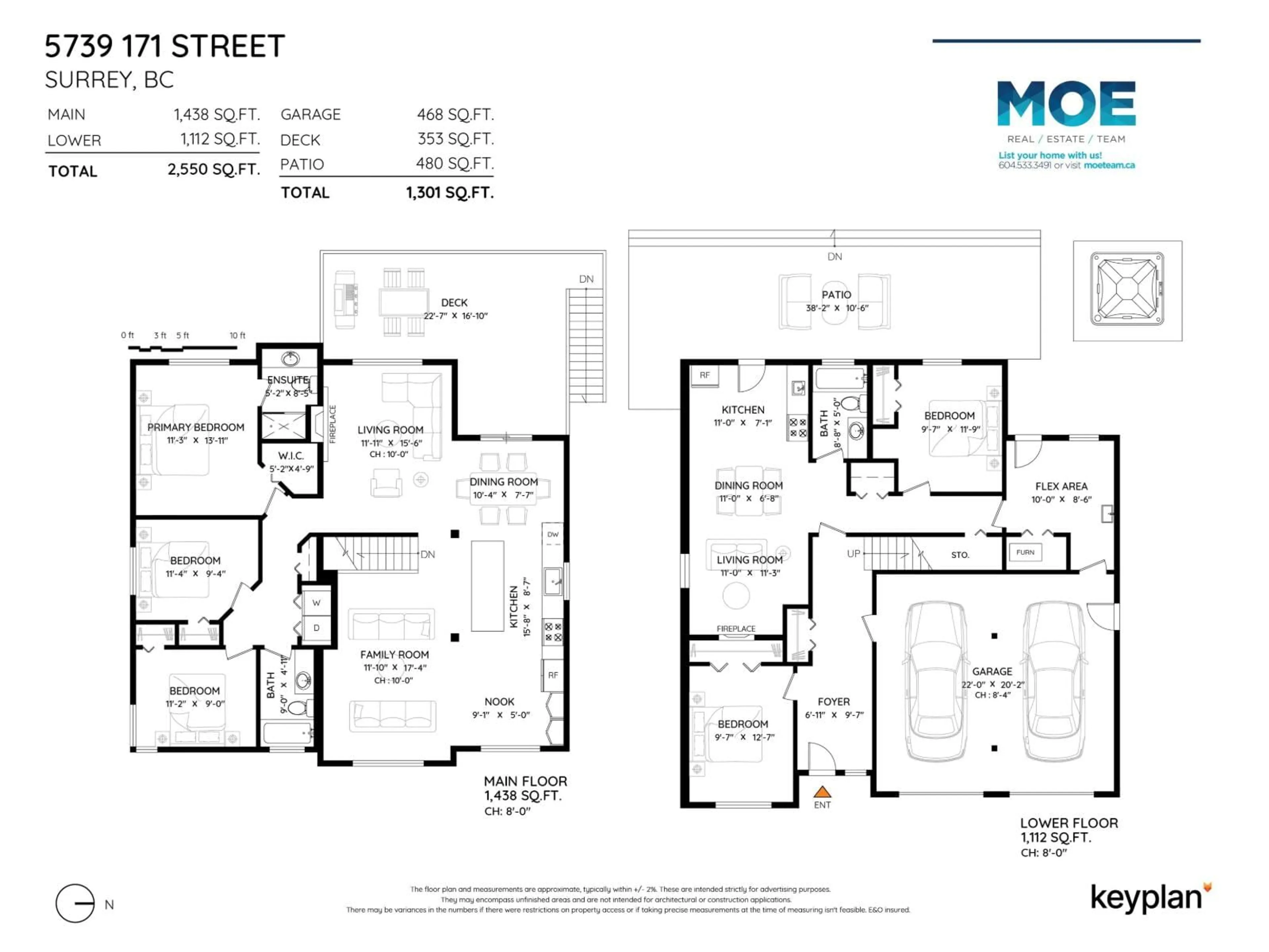 Floor plan for 5739 171, Surrey British Columbia V3S8M9