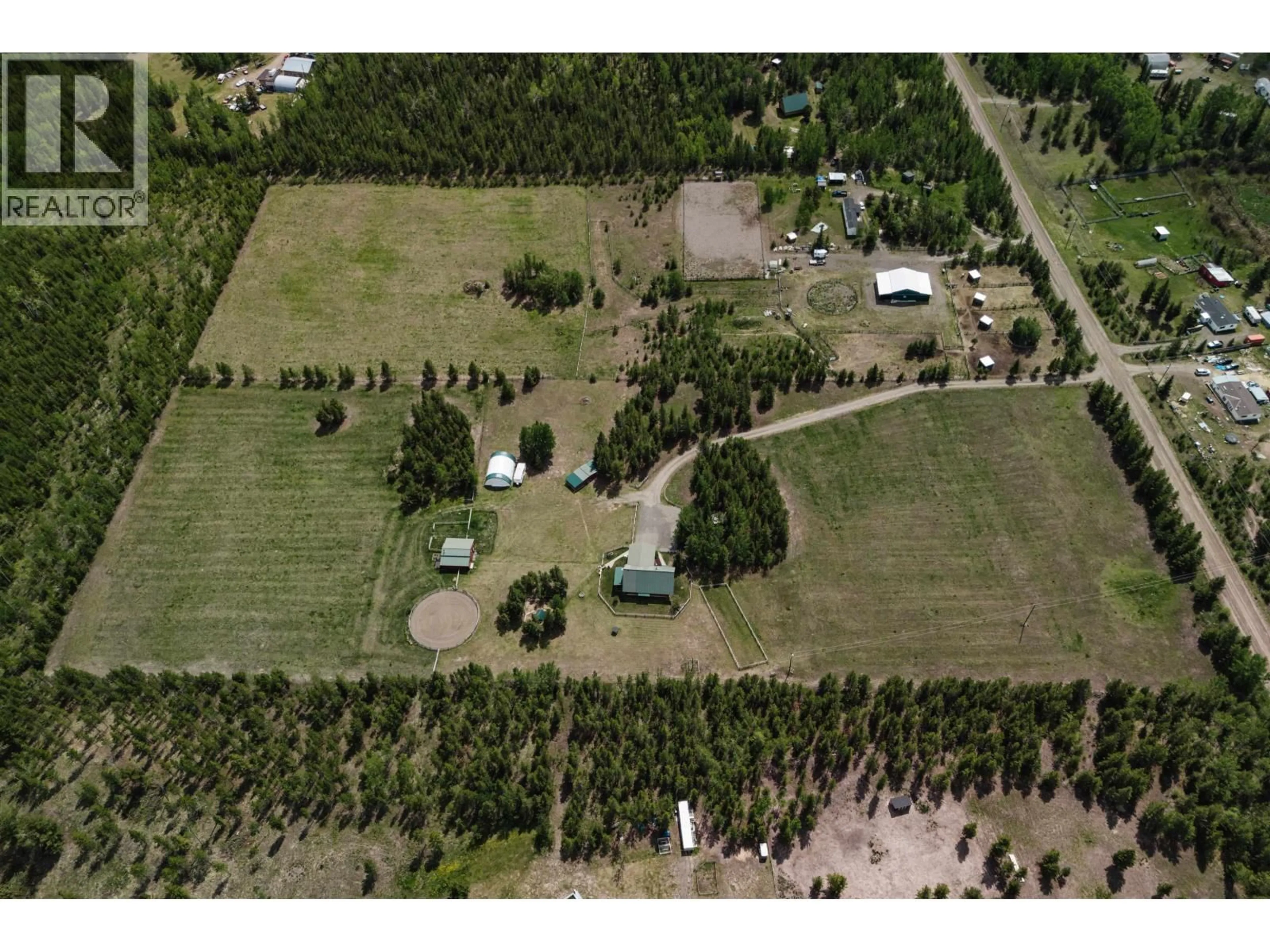 A pic from outside/outdoor area/front of a property/back of a property/a pic from drone, forest/trees view for 6981 NETHERLAND ROAD, Lone Butte British Columbia V0K1X0