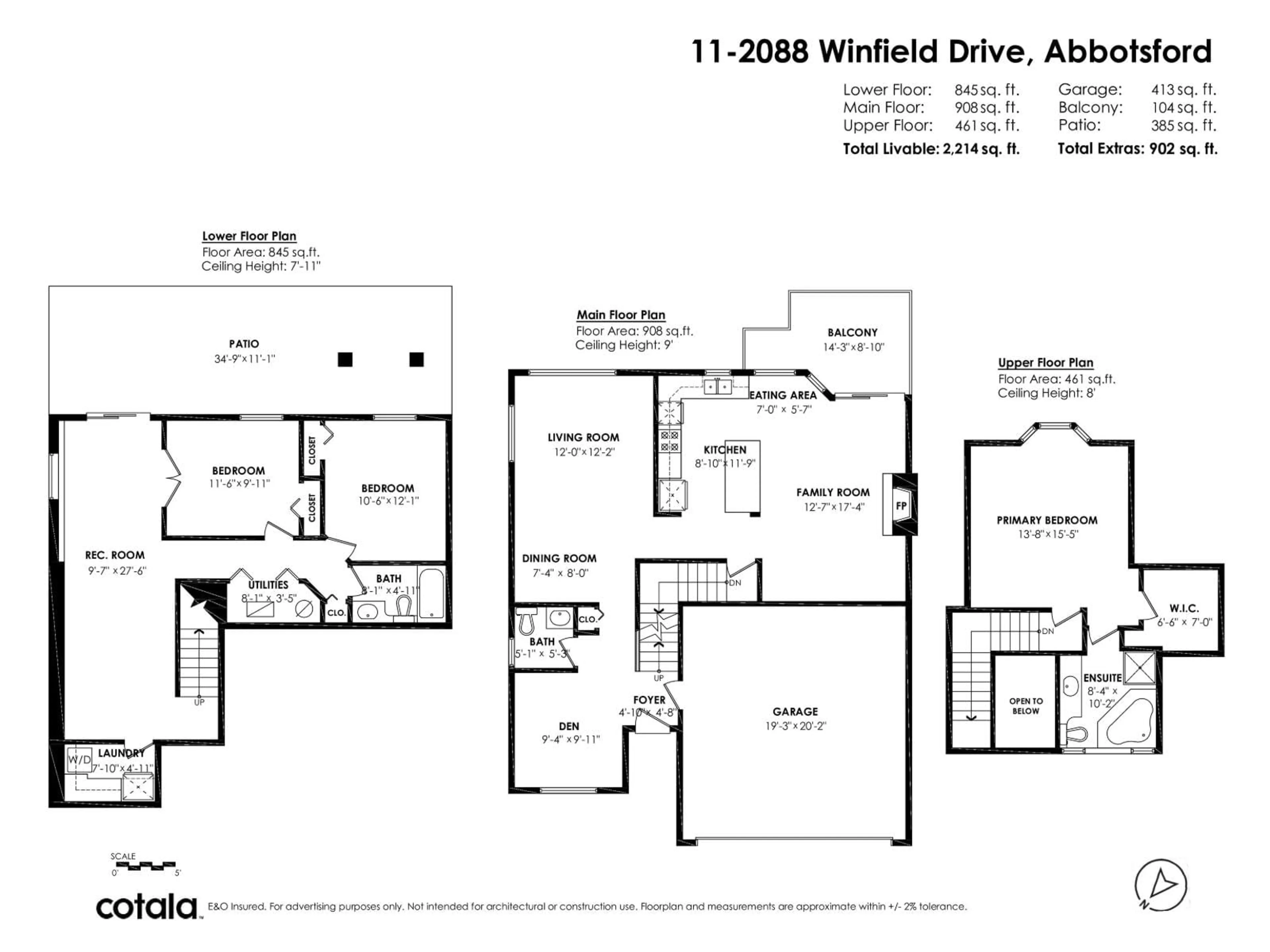 Floor plan for 11 - 2088 WINFIELD, Abbotsford British Columbia V3G3C3