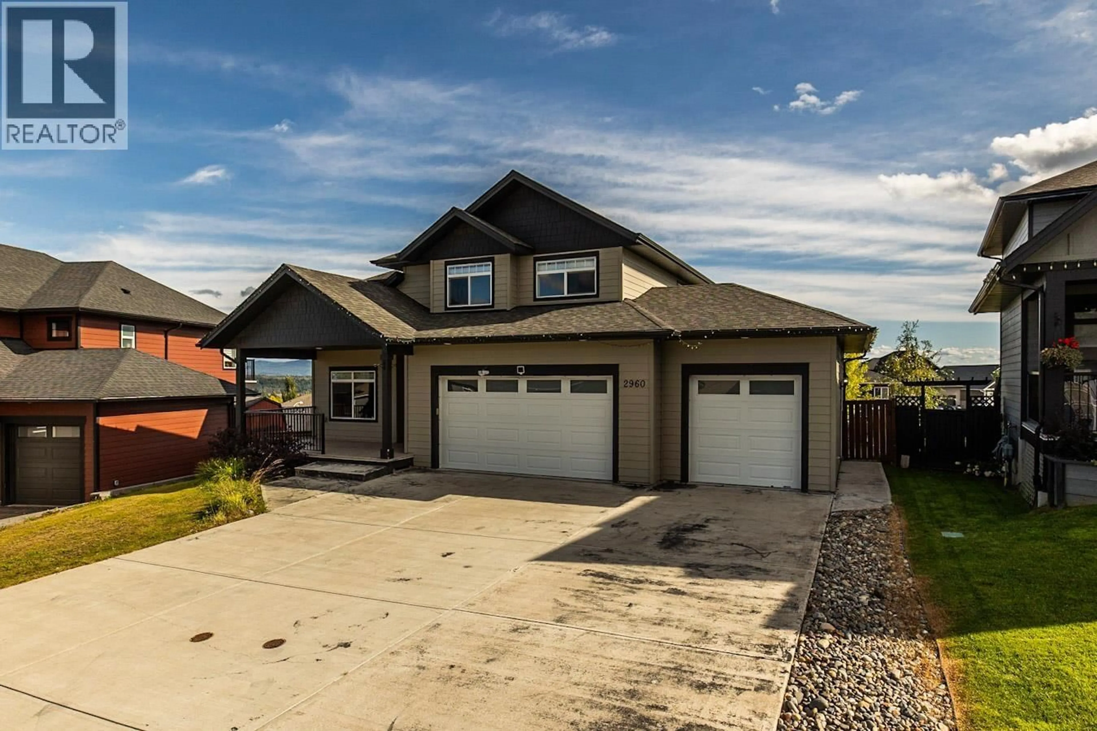 Home with vinyl exterior material, street for 2960 VISTA RIDGE DRIVE, Prince George British Columbia V2N0E5