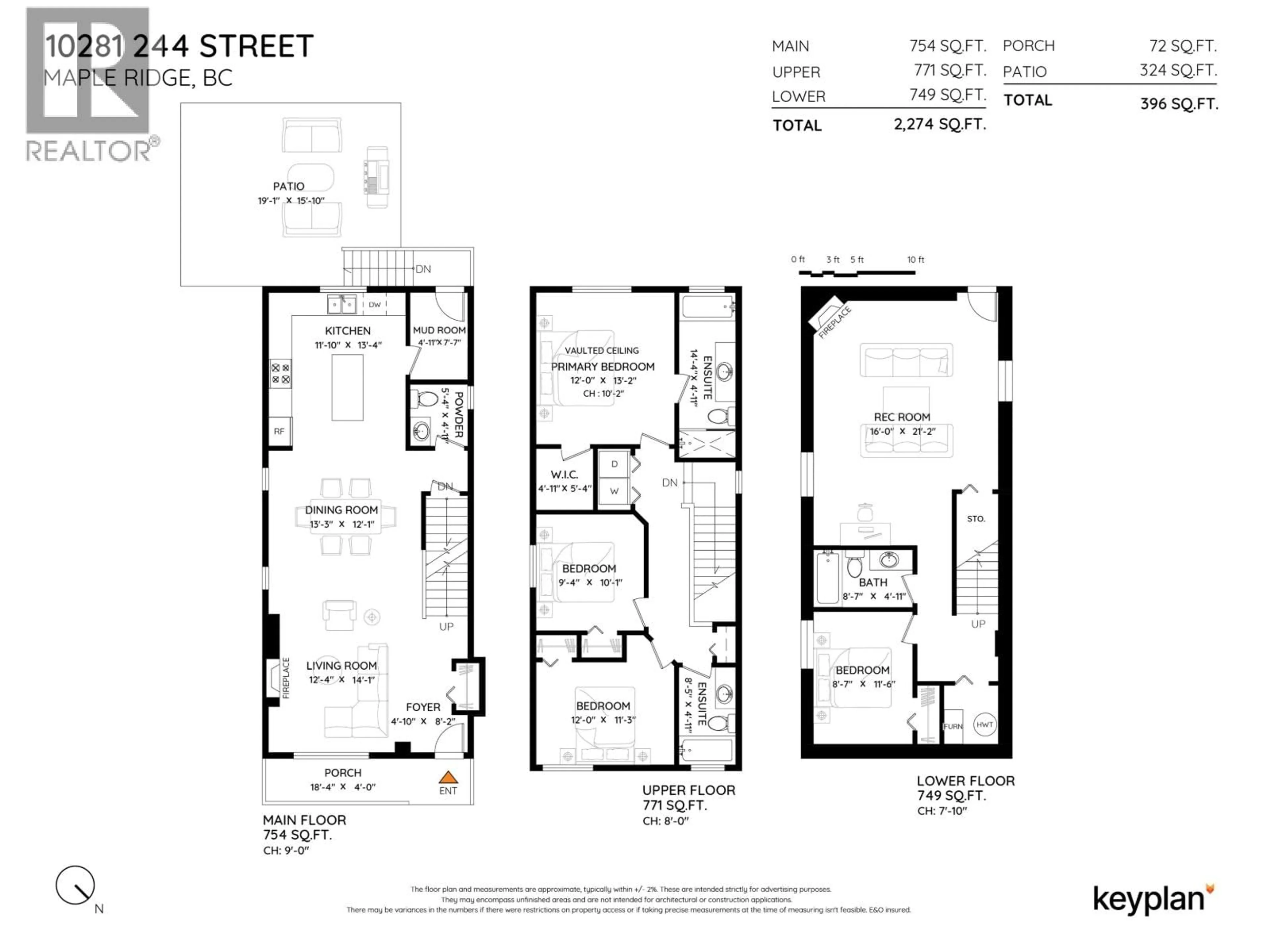 Floor plan for 10281 244 STREET, Maple Ridge British Columbia V2W2E7