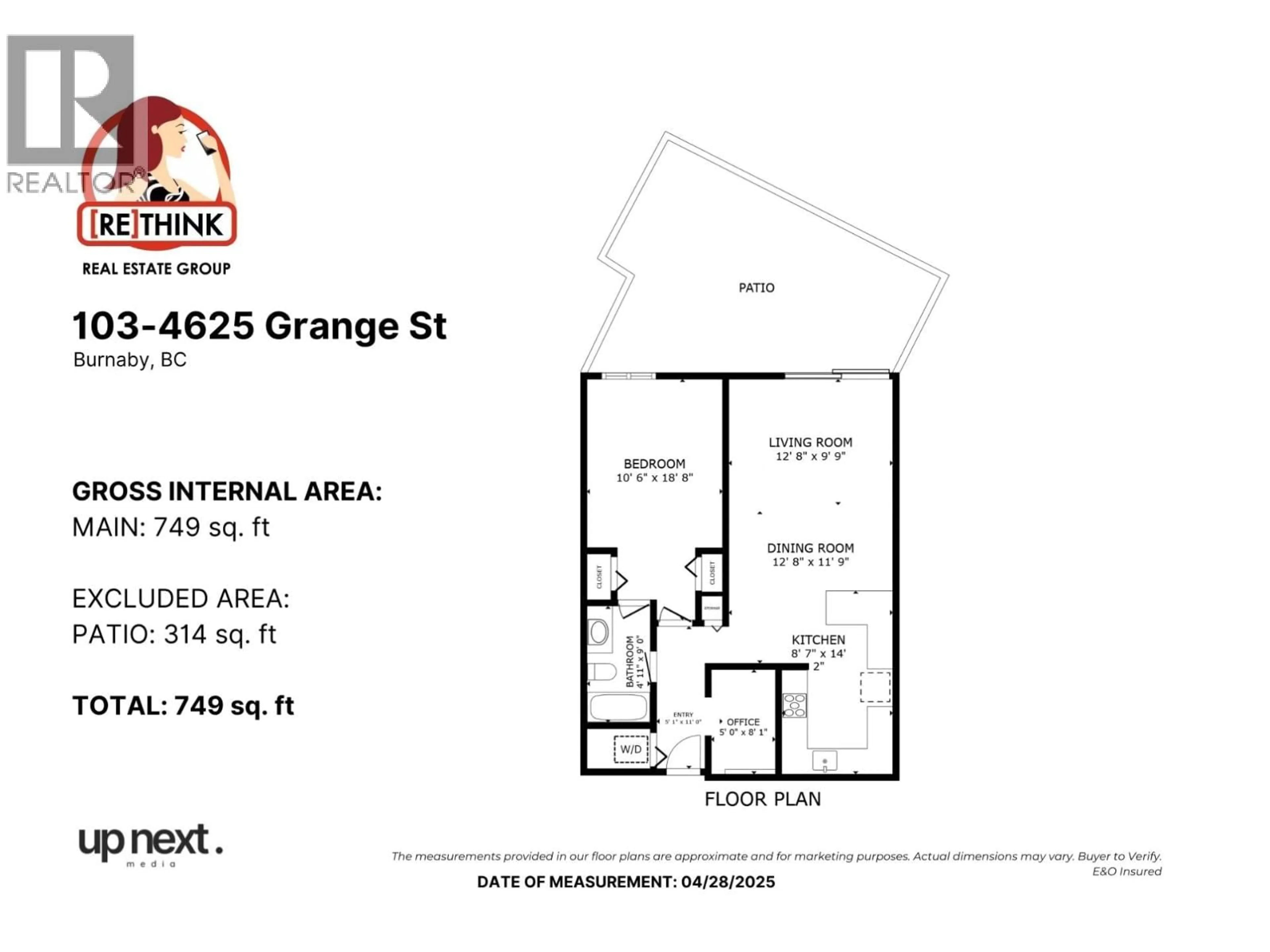 Floor plan for 103 - 4625 GRANGE STREET, Burnaby British Columbia V5H1R1