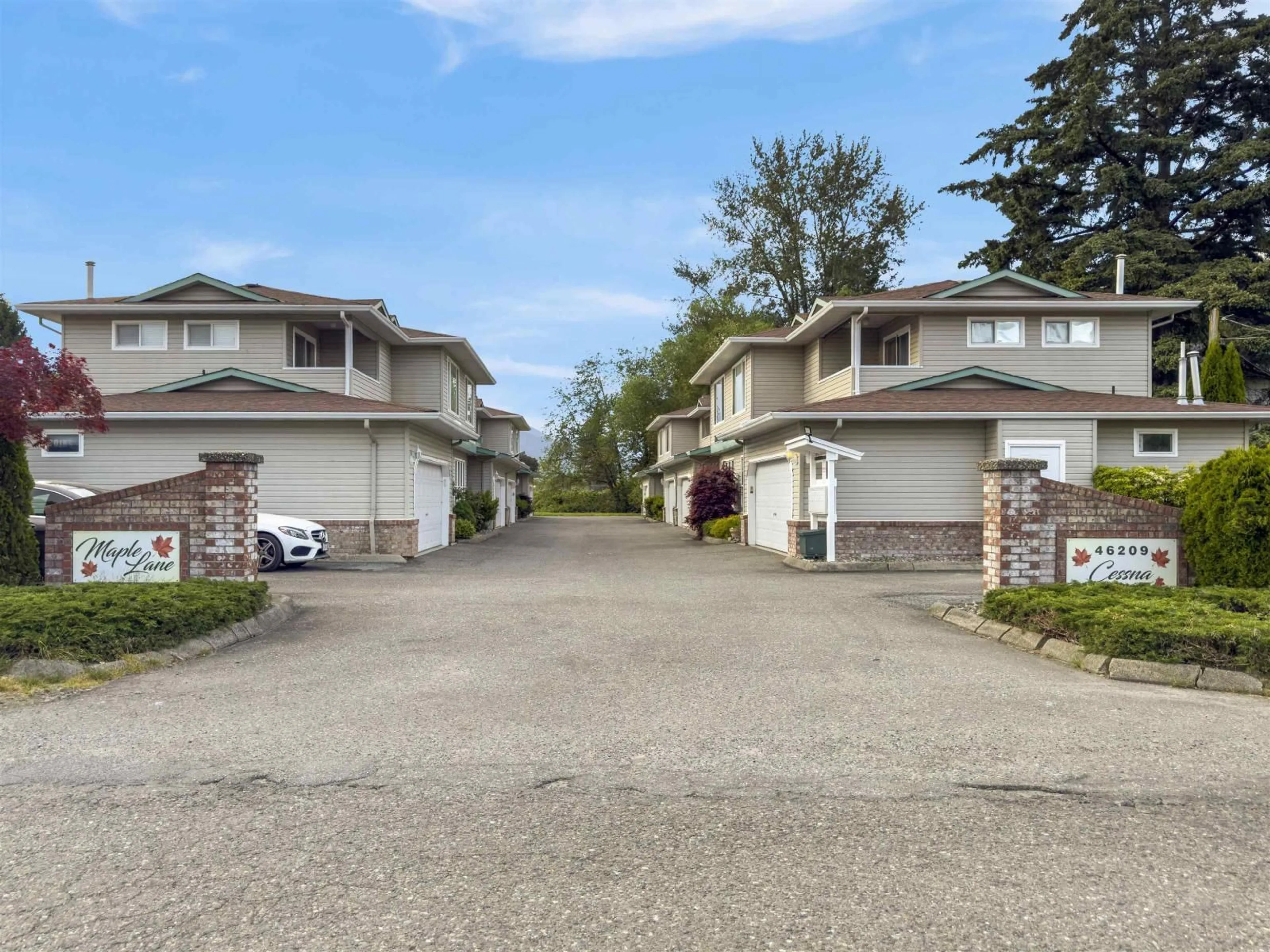 A pic from outside/outdoor area/front of a property/back of a property/a pic from drone, street for 7 - 46209 CESSNA DRIVE, Chilliwack British Columbia V2P1A7