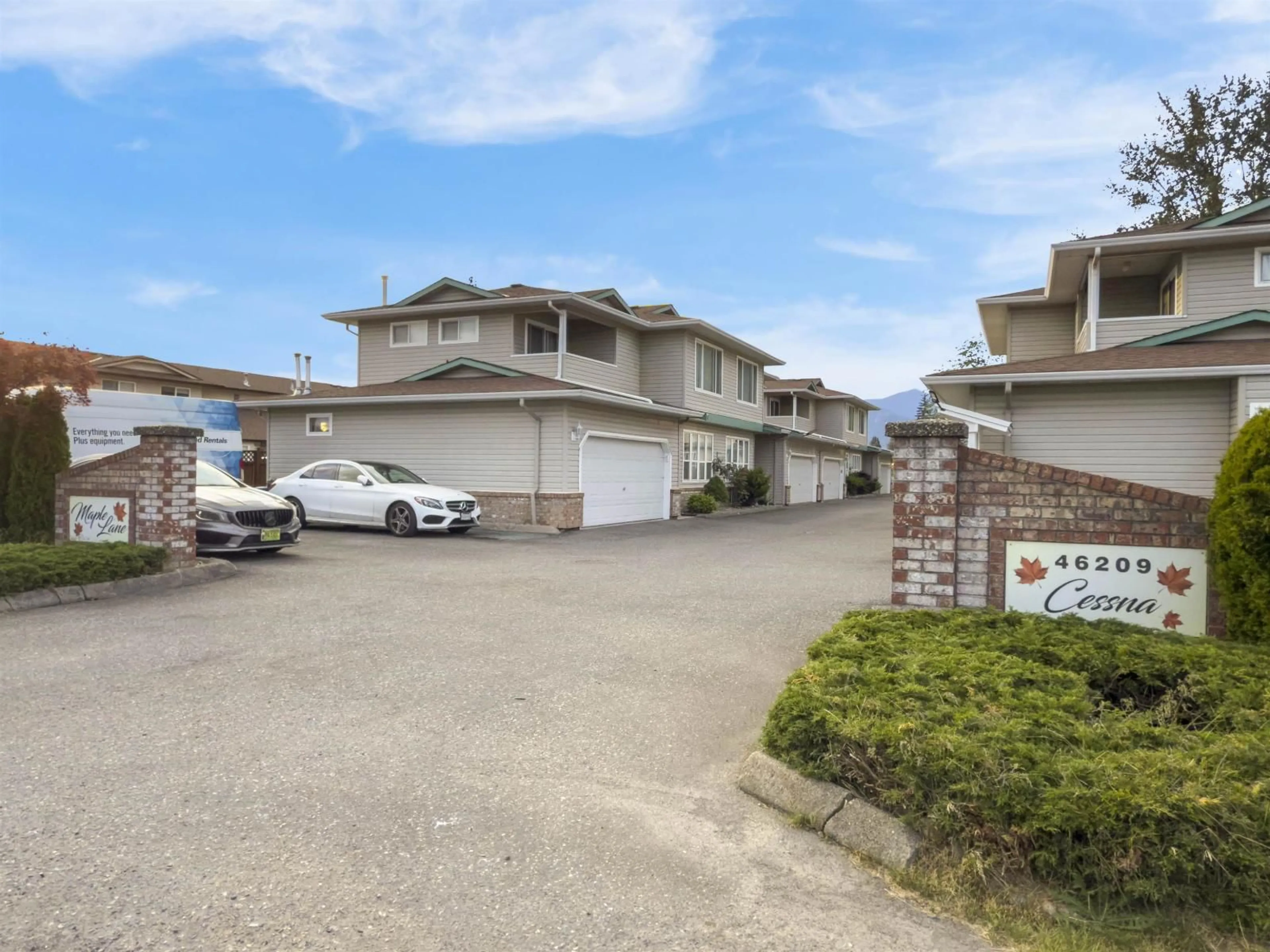 A pic from outside/outdoor area/front of a property/back of a property/a pic from drone, street for 7 - 46209 CESSNA DRIVE, Chilliwack British Columbia V2P1A7