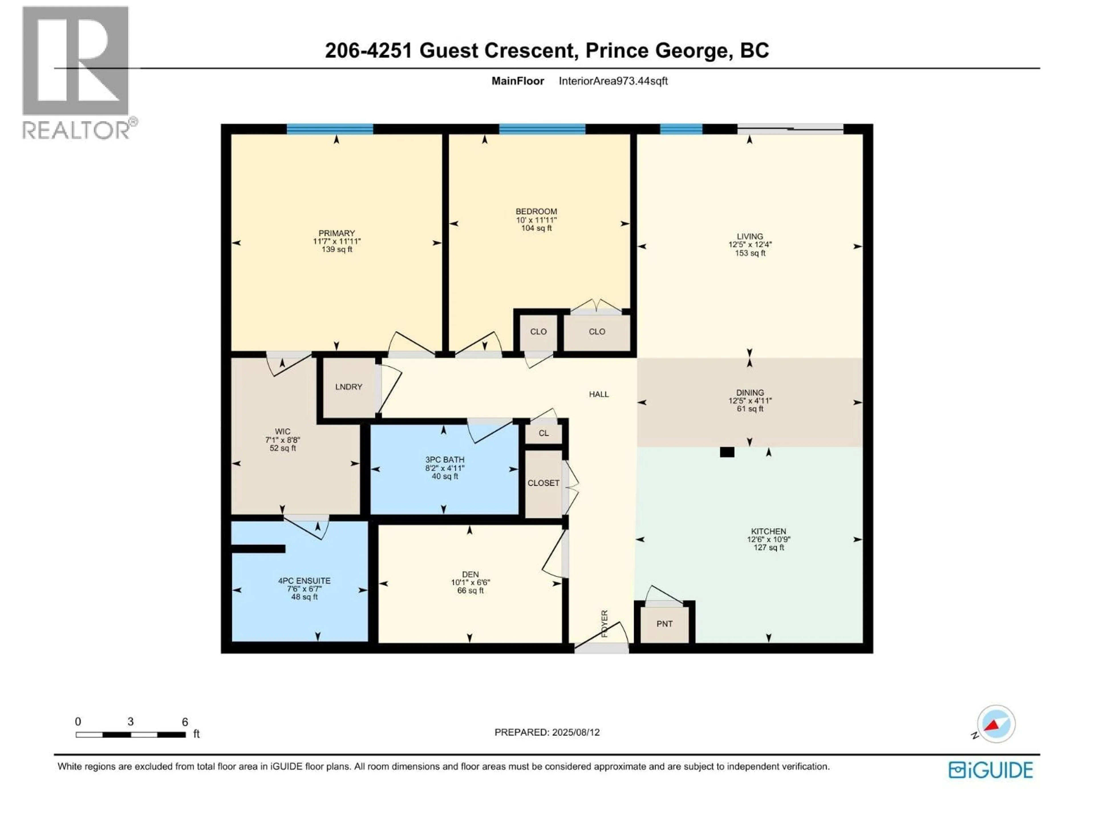 Floor plan for 206 - 4251 GUEST CRESCENT, Prince George British Columbia V2N3G9