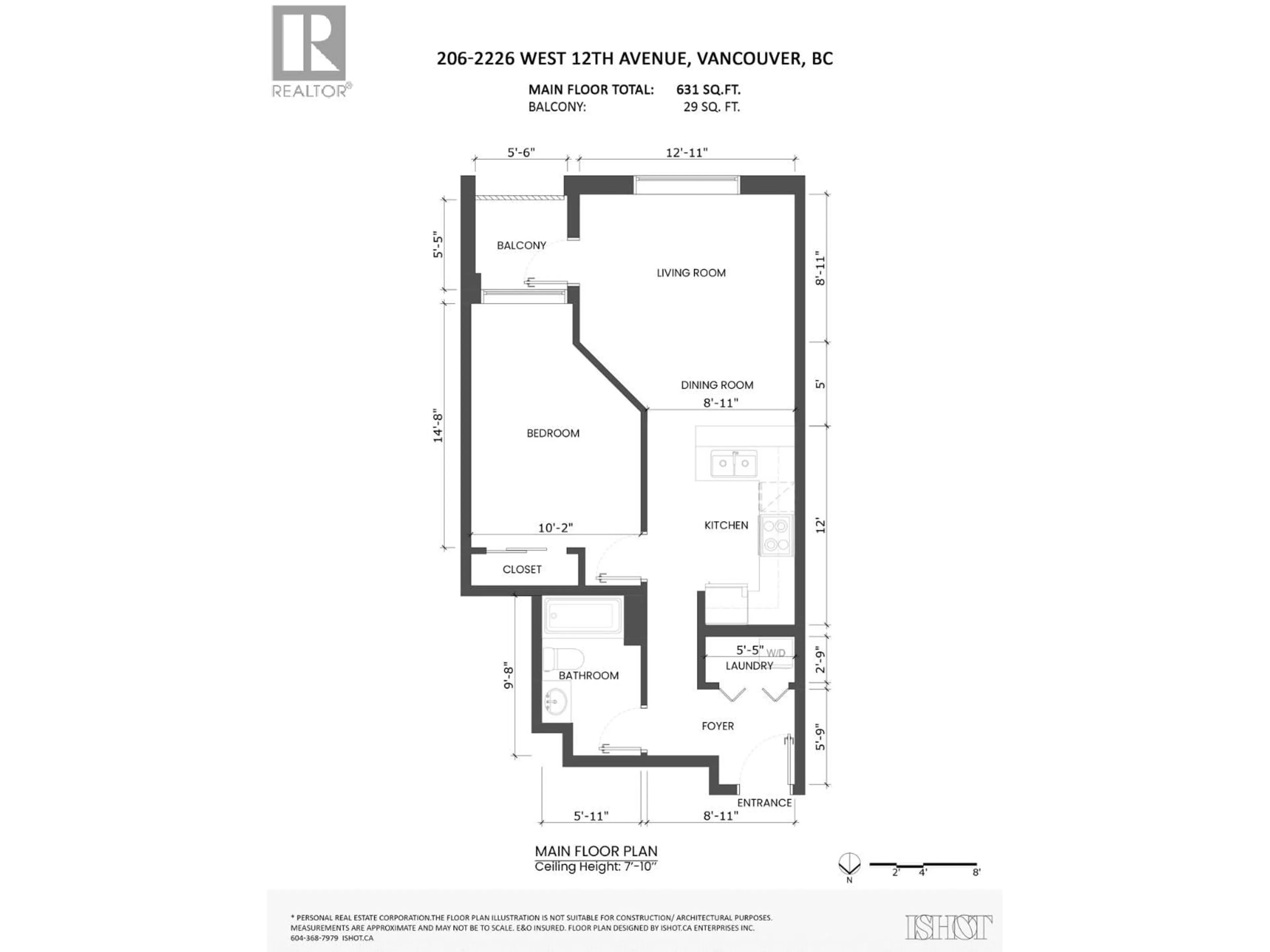Floor plan for 206 - 2226 12TH AVENUE, Vancouver British Columbia V6K2N5