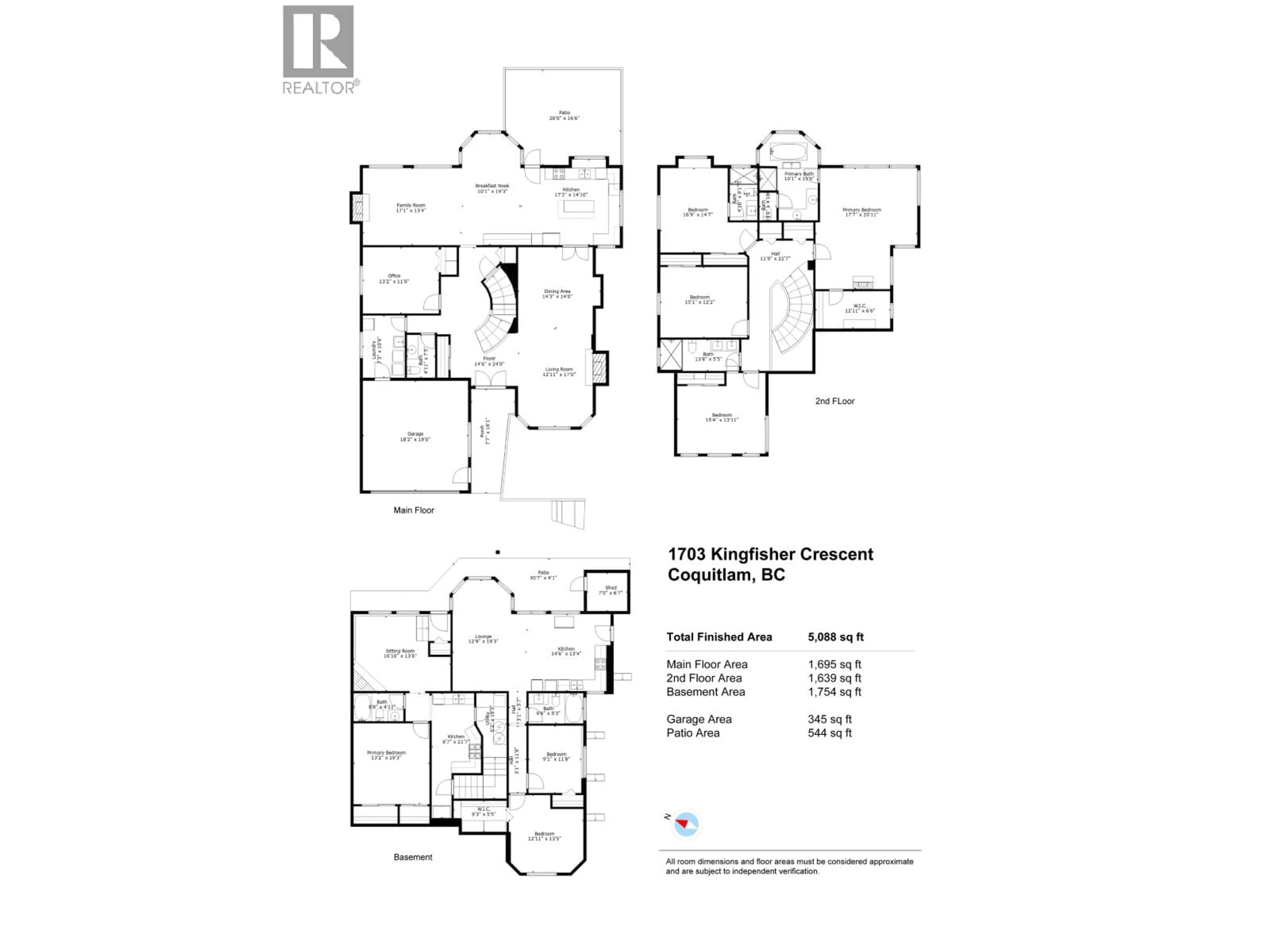 Floor plan for 1703 KINGFISHER CRESCENT, Coquitlam British Columbia V3E3C6
