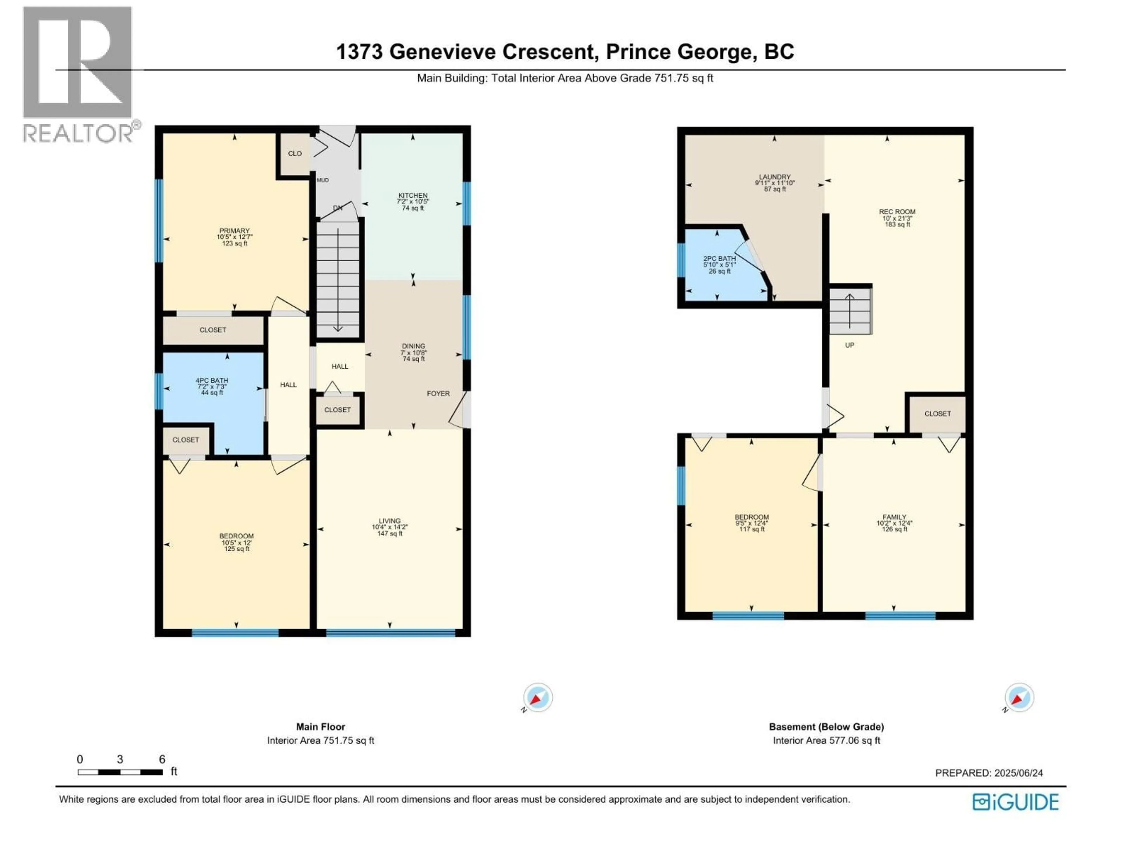 Floor plan for 1373 GENEVIEVE CRESCENT, Prince George British Columbia V2M4K5