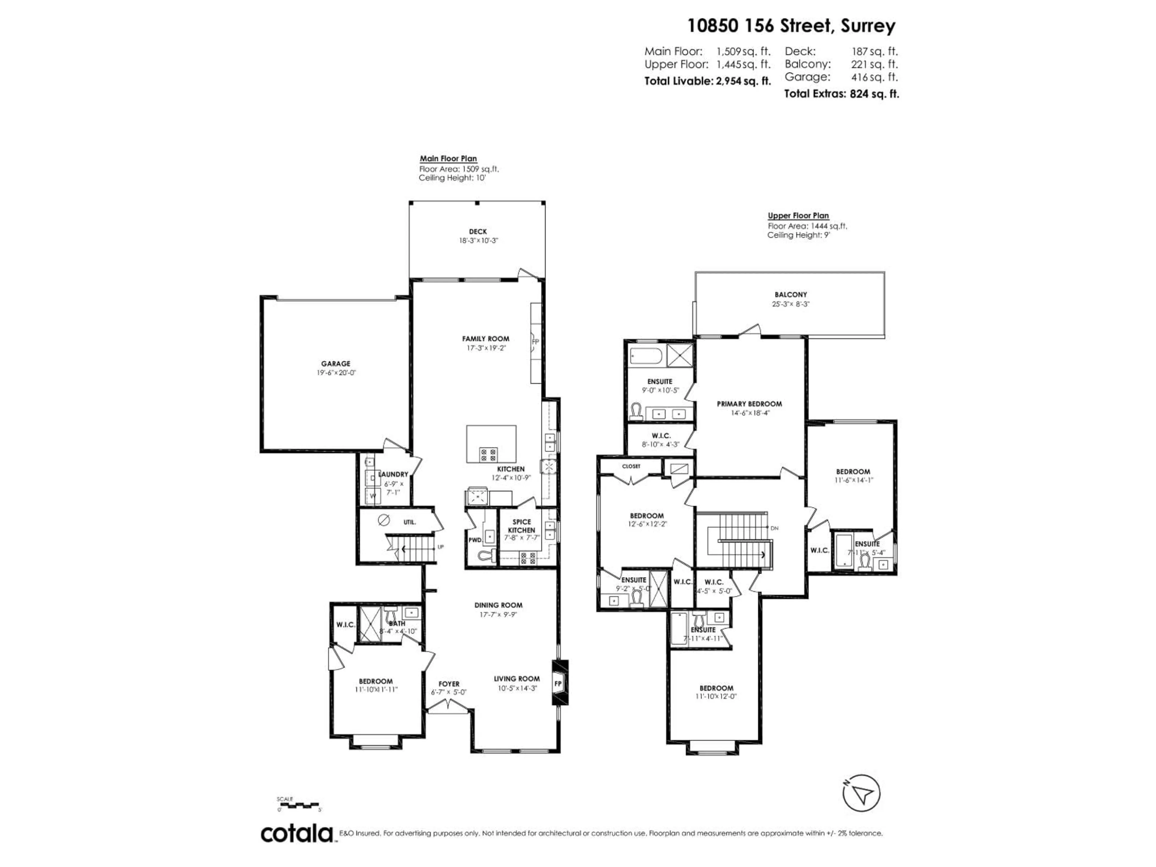 Floor plan for 10850 156 ST, Surrey British Columbia V3R6J6