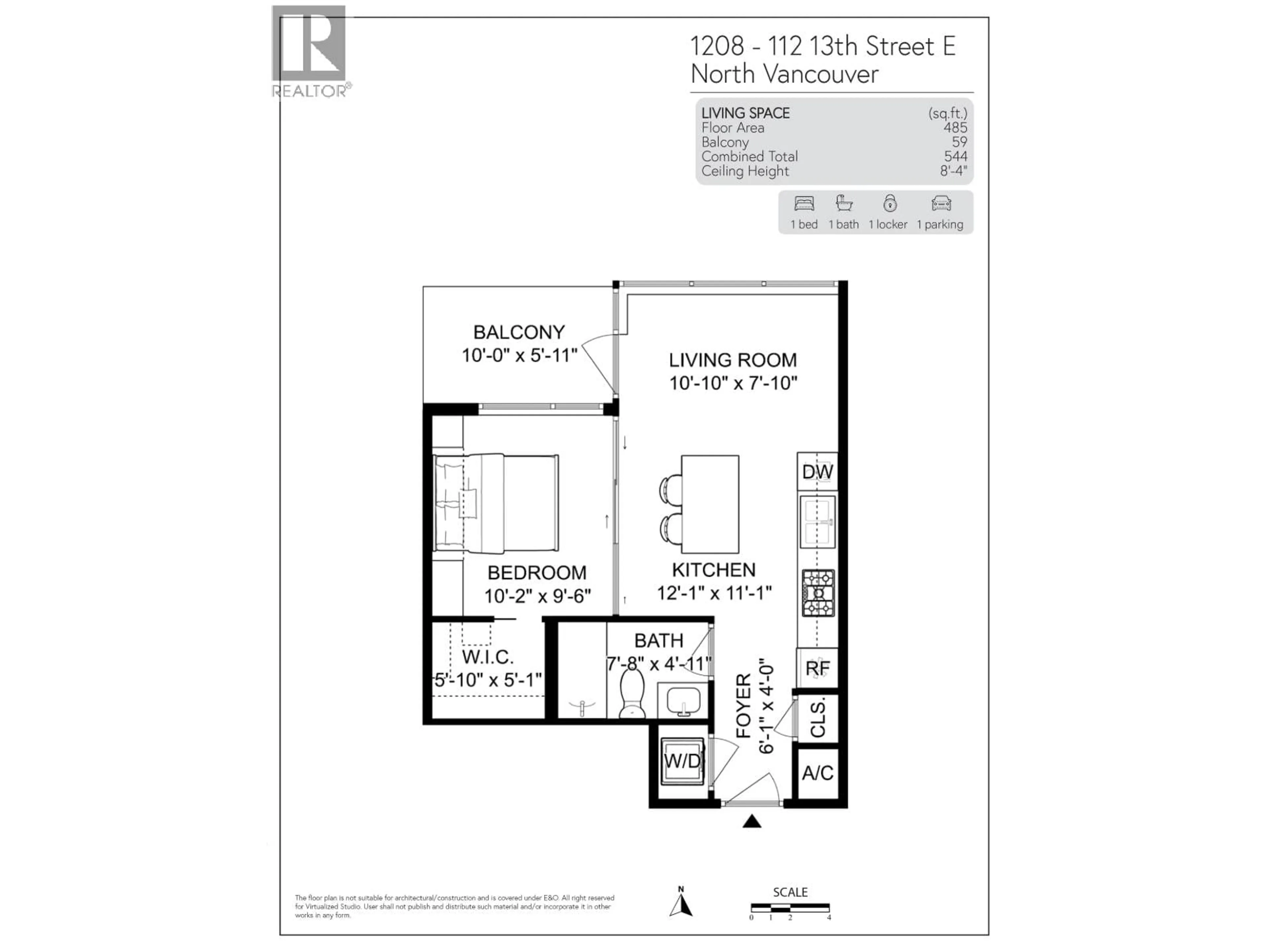 Floor plan for 1208 - 112 13TH STREET, North Vancouver British Columbia V7L0E4