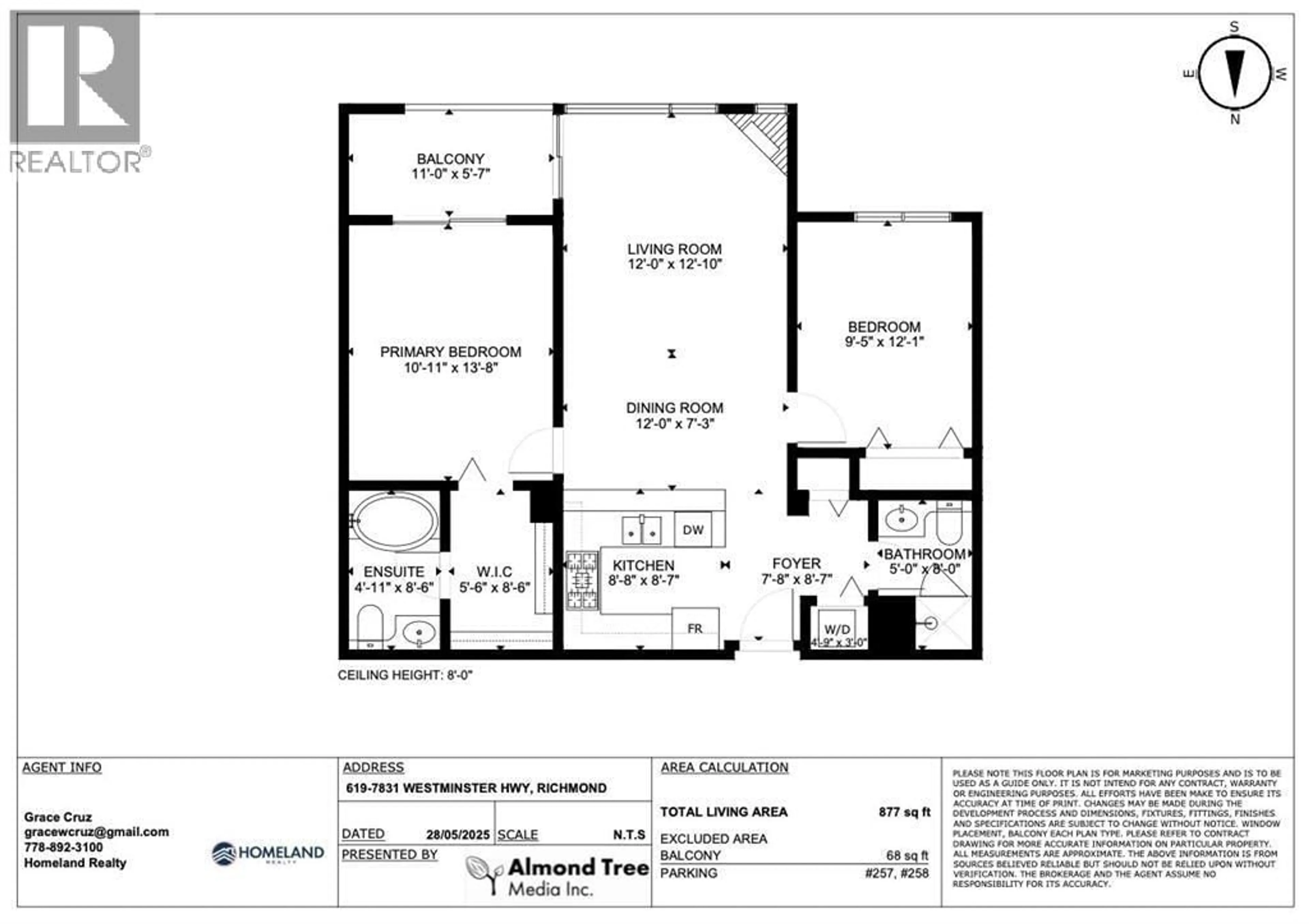 Floor plan for 619 - 7831 WESTMINSTER HIGHWAY, Richmond British Columbia V6X4J4