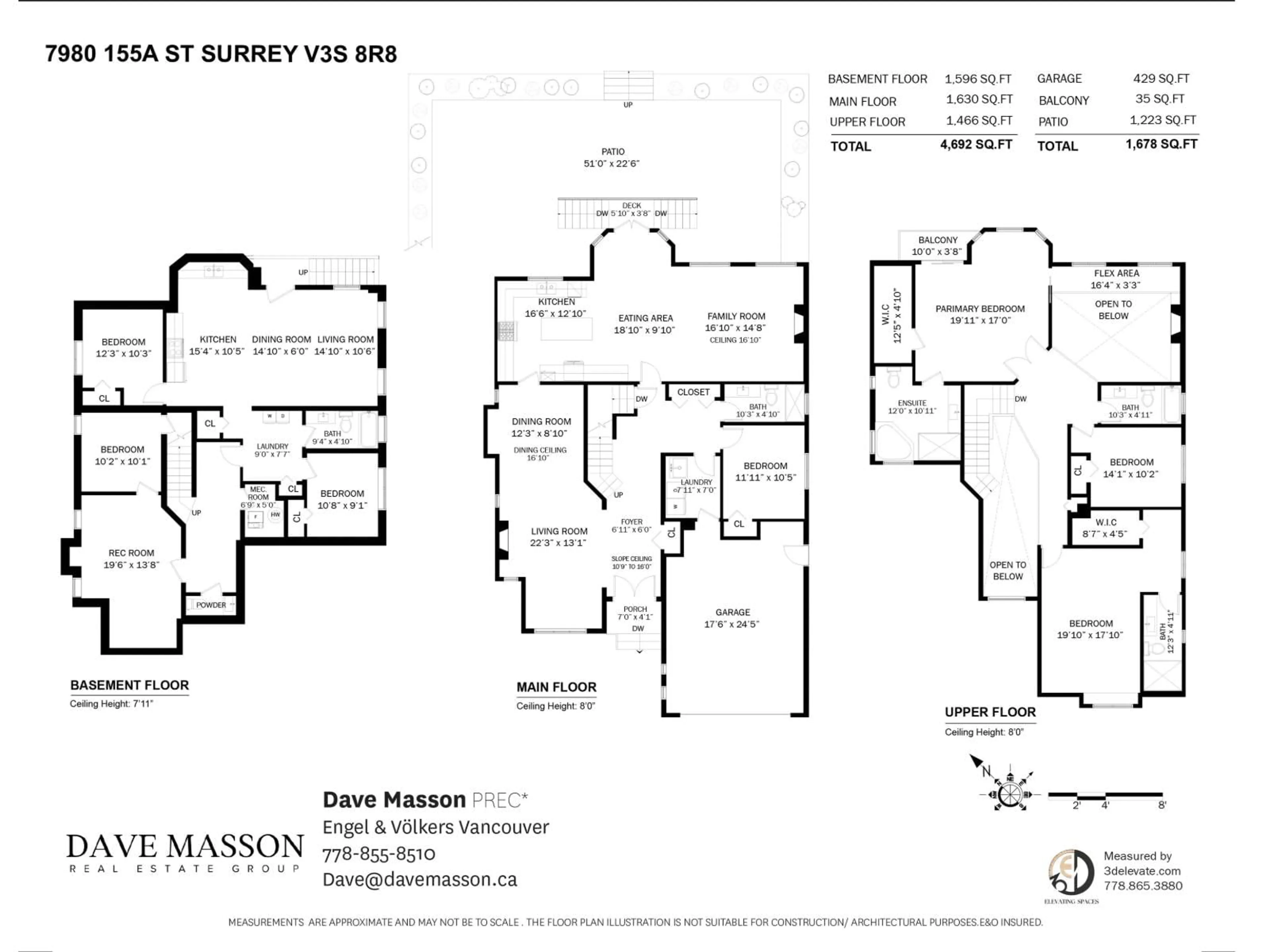 Floor plan for 7980 155A, Surrey British Columbia V3S8R8