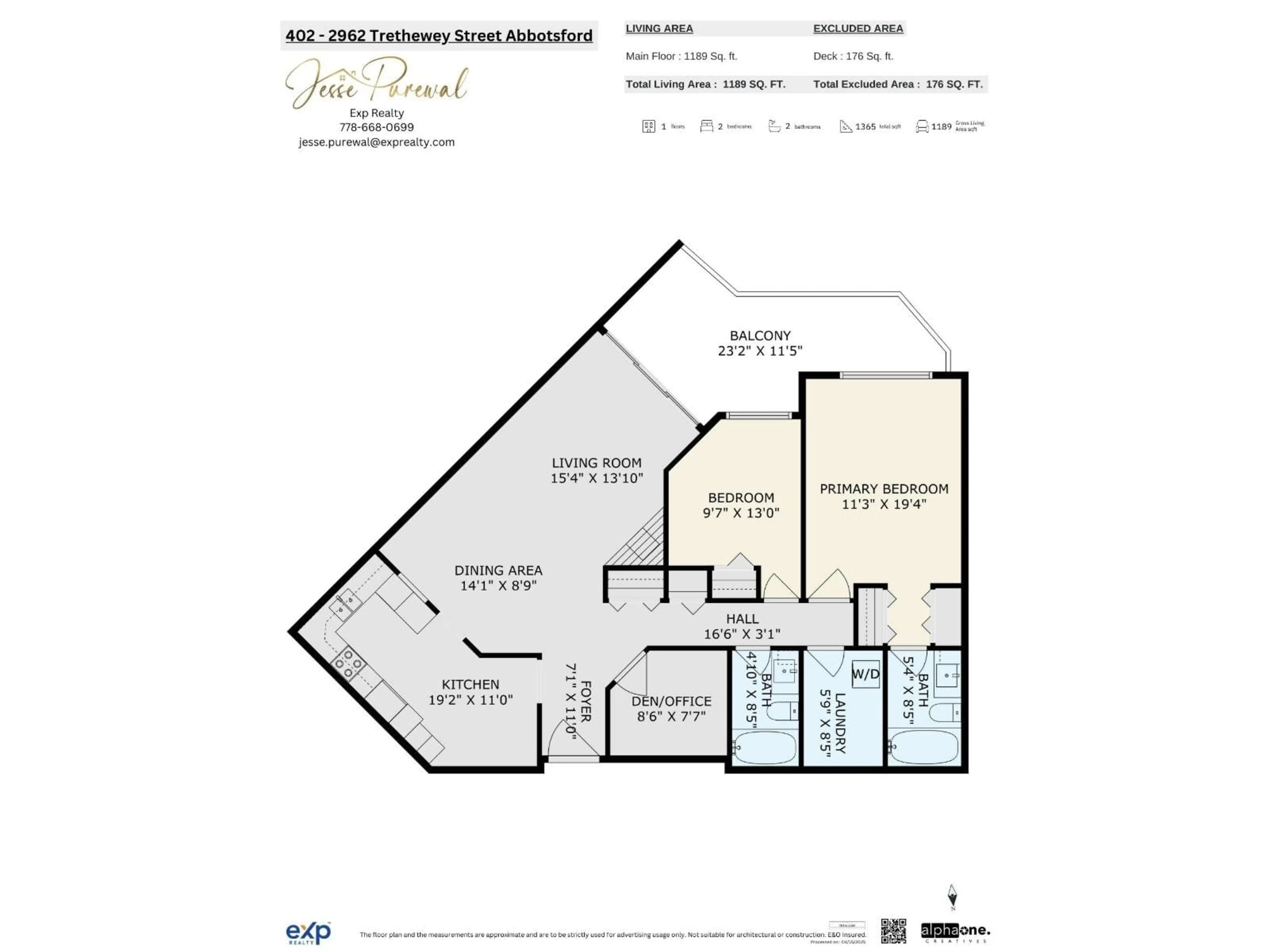 Floor plan for 402 - 2962 TRETHEWEY, Abbotsford British Columbia V2T4M3