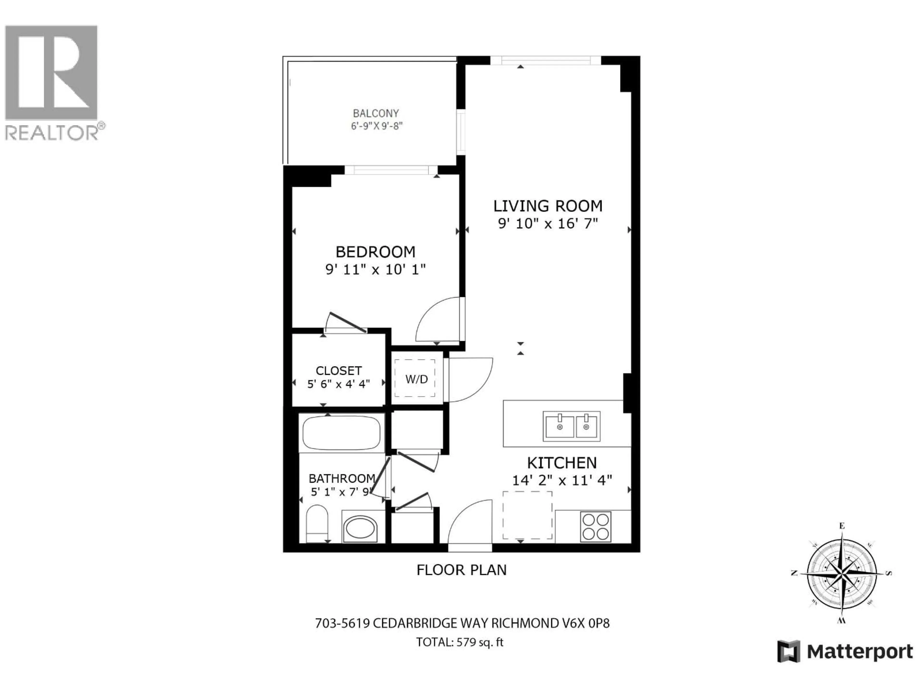 Floor plan for 703 - 5619 CEDARBRIDGE WAY, Richmond British Columbia V6X0P8