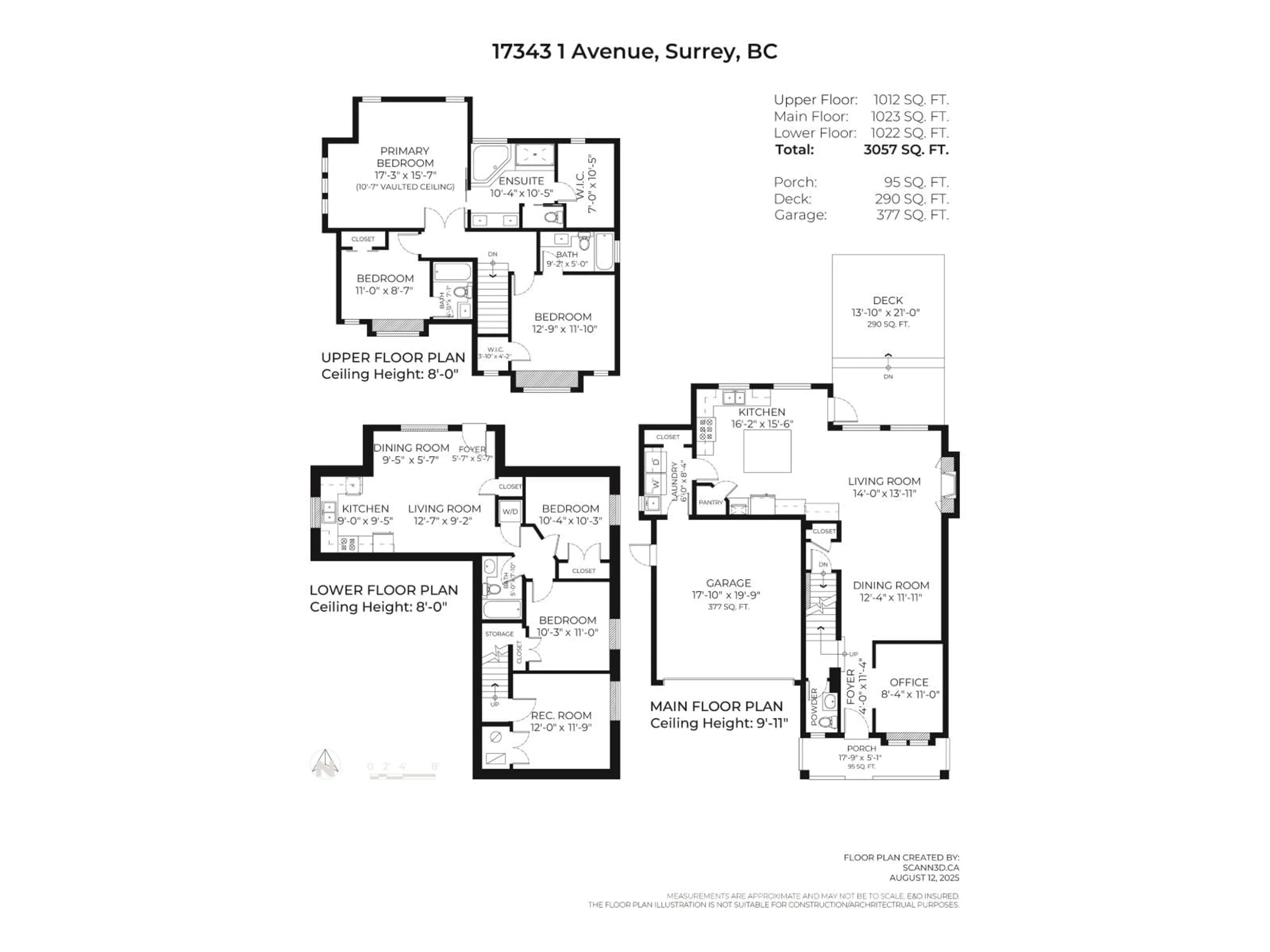 Floor plan for 17343 1, Surrey British Columbia V3Z8L2