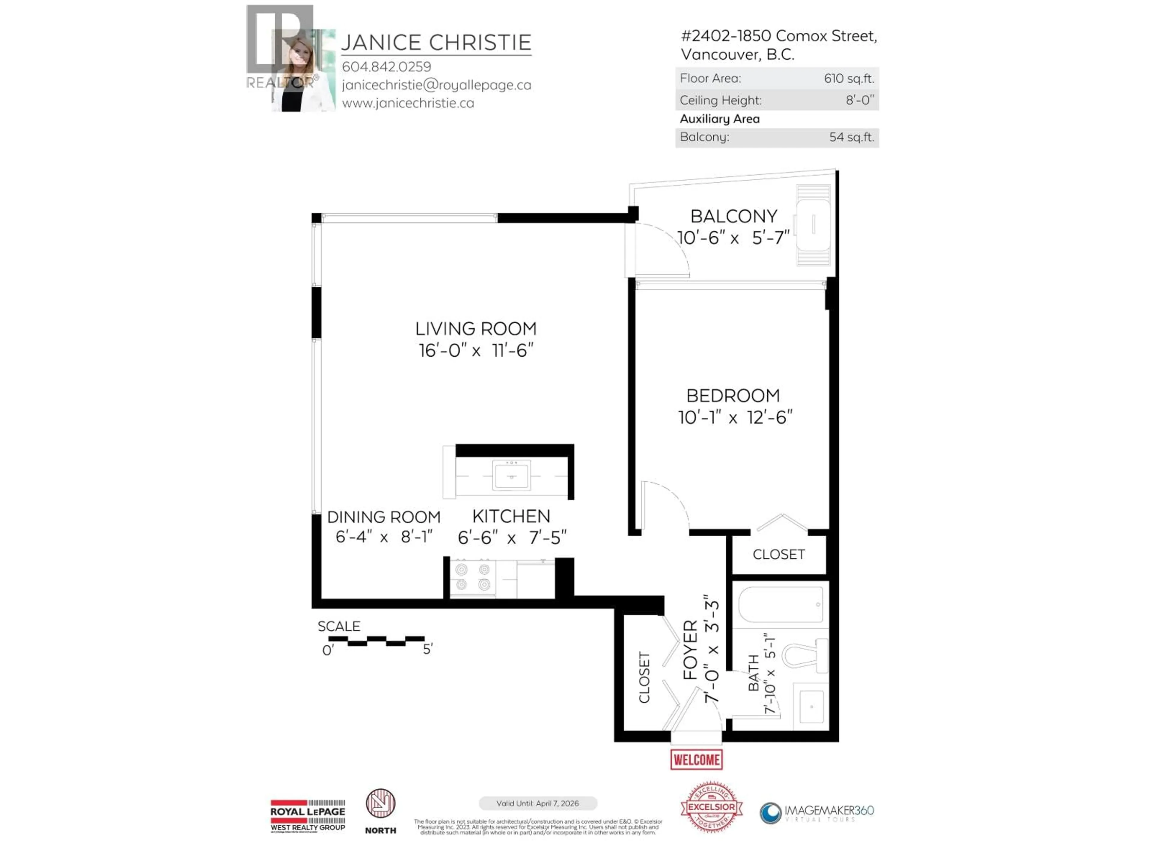 Floor plan for 2402 - 1850 COMOX STREET, Vancouver British Columbia V6G1R3