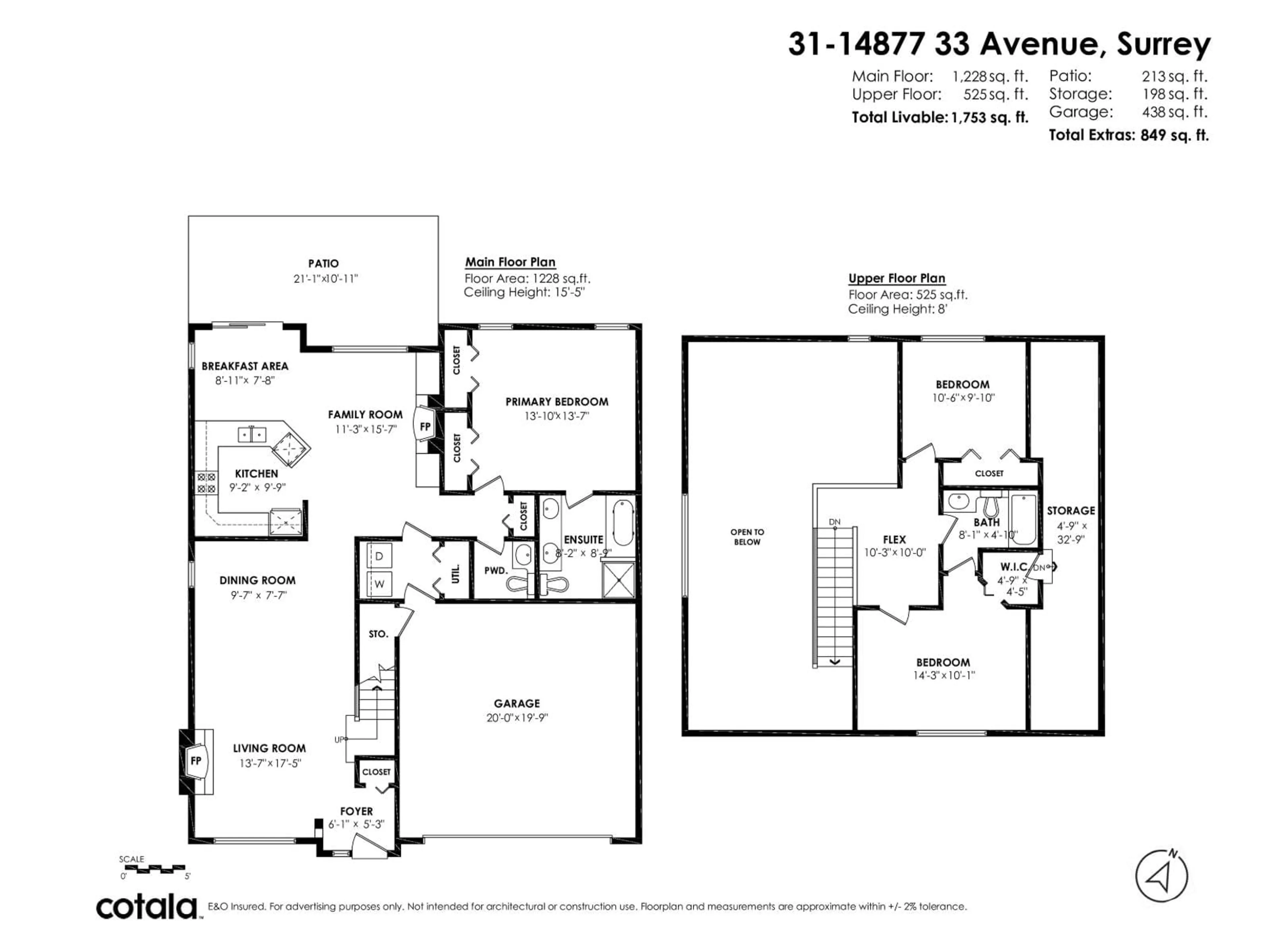 Floor plan for 31 - 14877 33, Surrey British Columbia V4P3A3