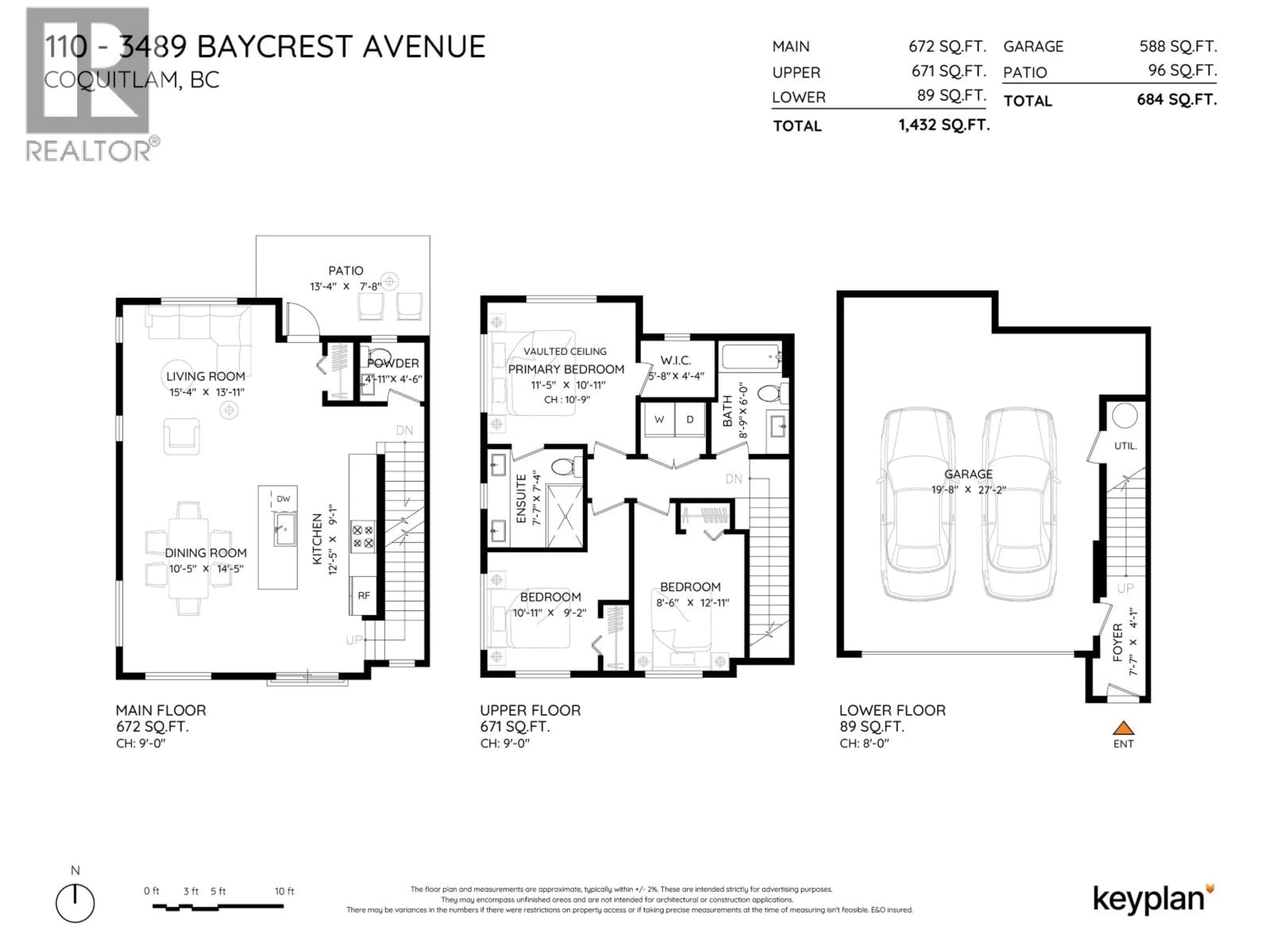 Floor plan for 110 - 3489 BAYCREST AVENUE, Coquitlam British Columbia V3B0T4