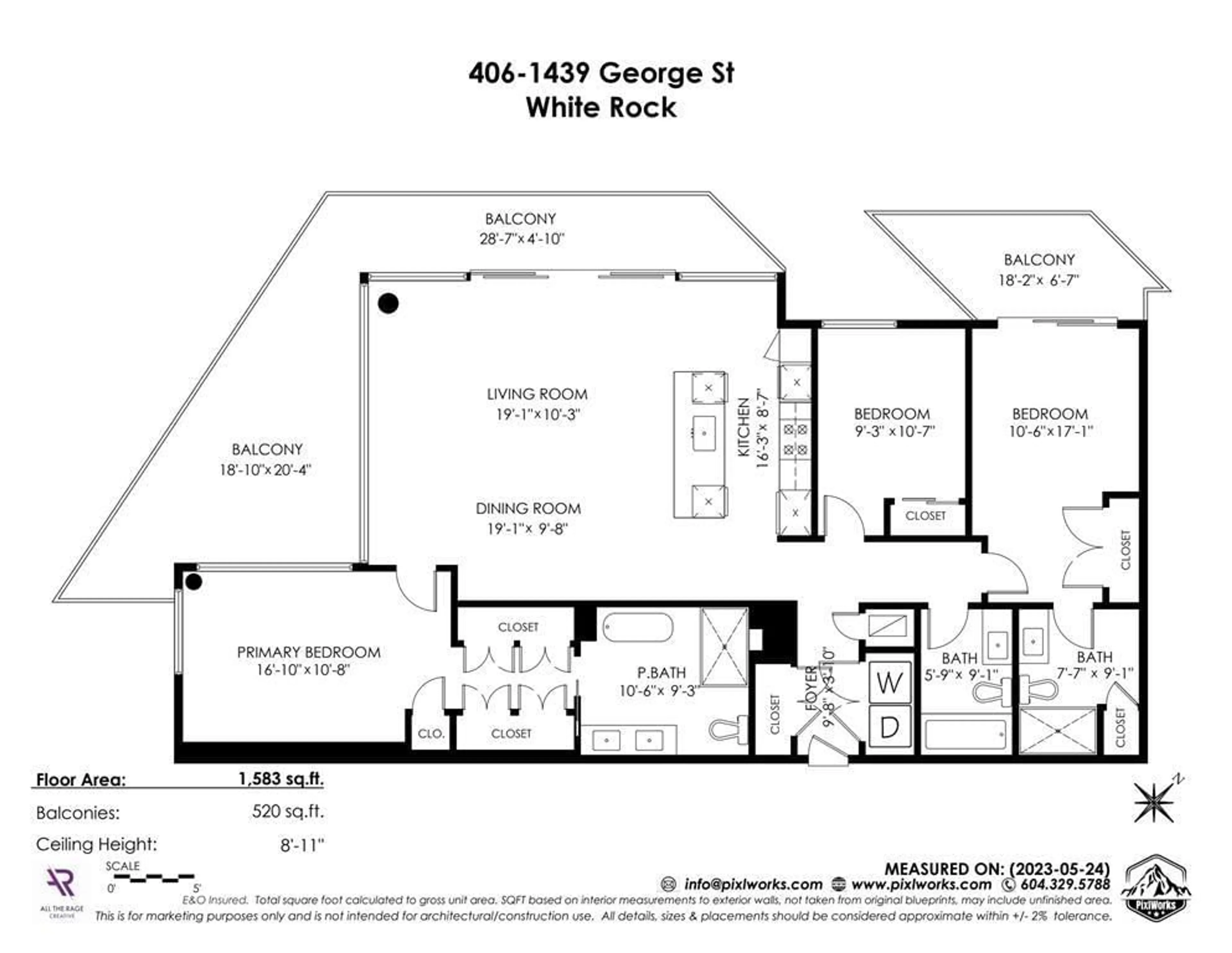 Floor plan for 406 - 1439 GEORGE, White Rock British Columbia V4B0B9
