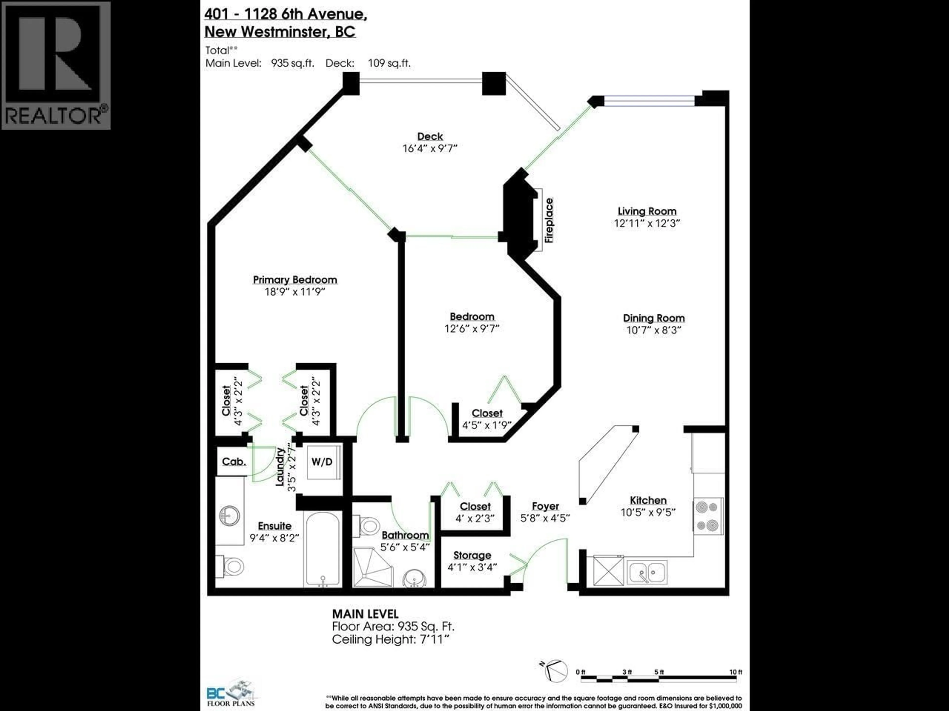 Floor plan for 401 - 1128 SIXTH AVENUE, New Westminster British Columbia V3M6V8