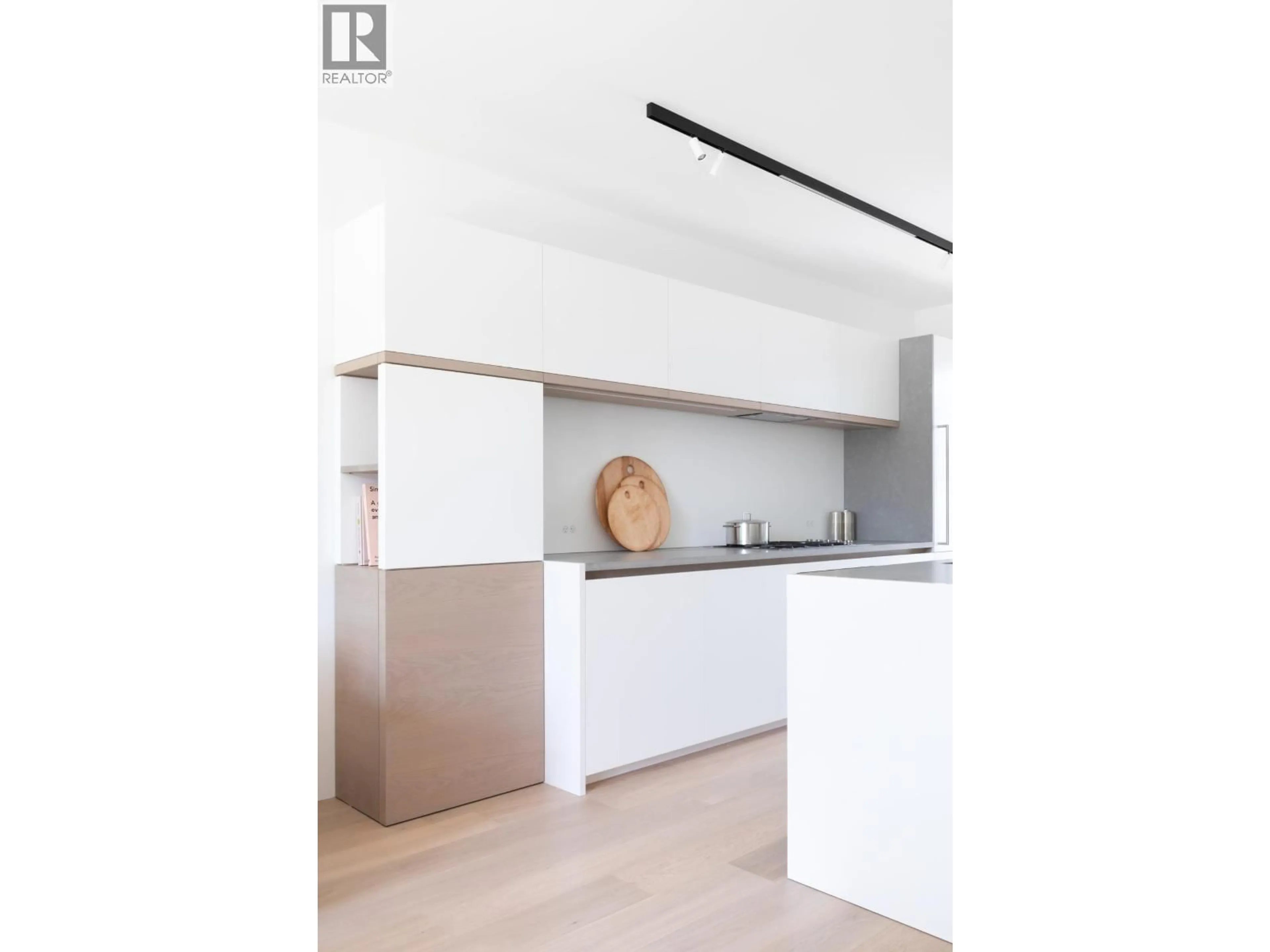 Open concept kitchen, wood/laminate floor for 3636 ST. GEORGE STREET, Vancouver British Columbia V5V3Z7
