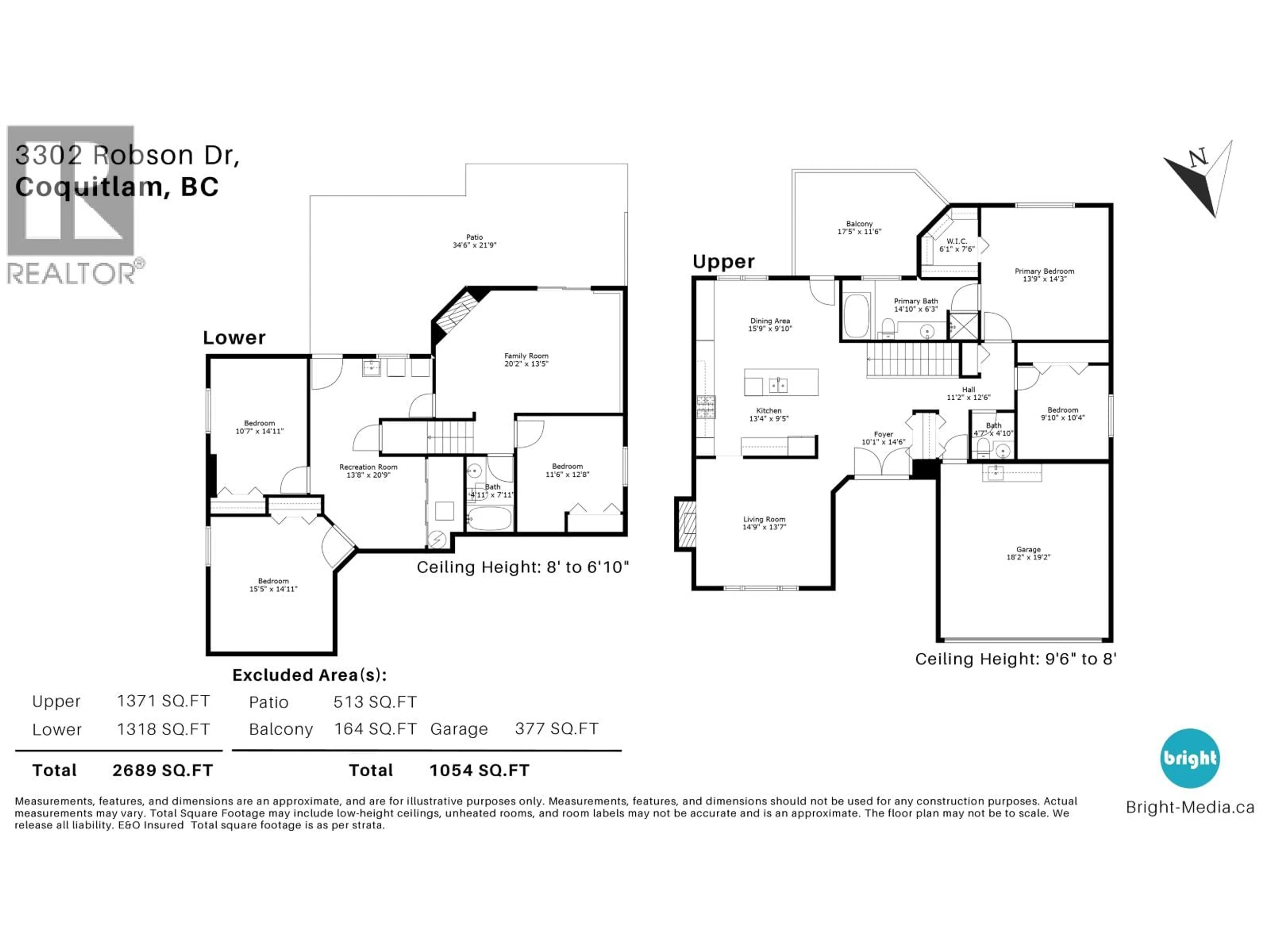 Floor plan for 3302 ROBSON DRIVE, Coquitlam British Columbia V3E2X8