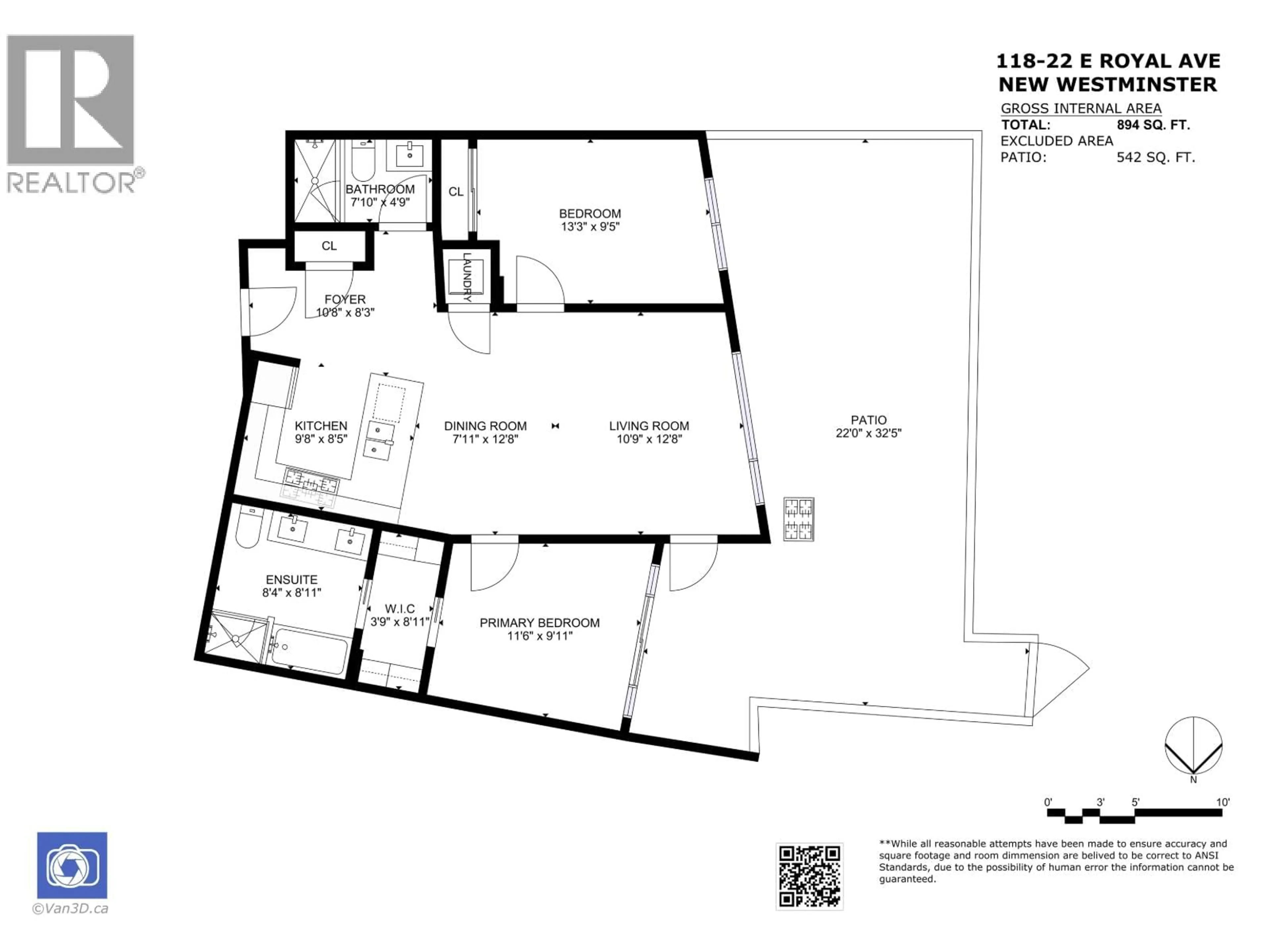 Floor plan for 118 - 22 ROYAL AVENUE, New Westminster British Columbia V3L0H1
