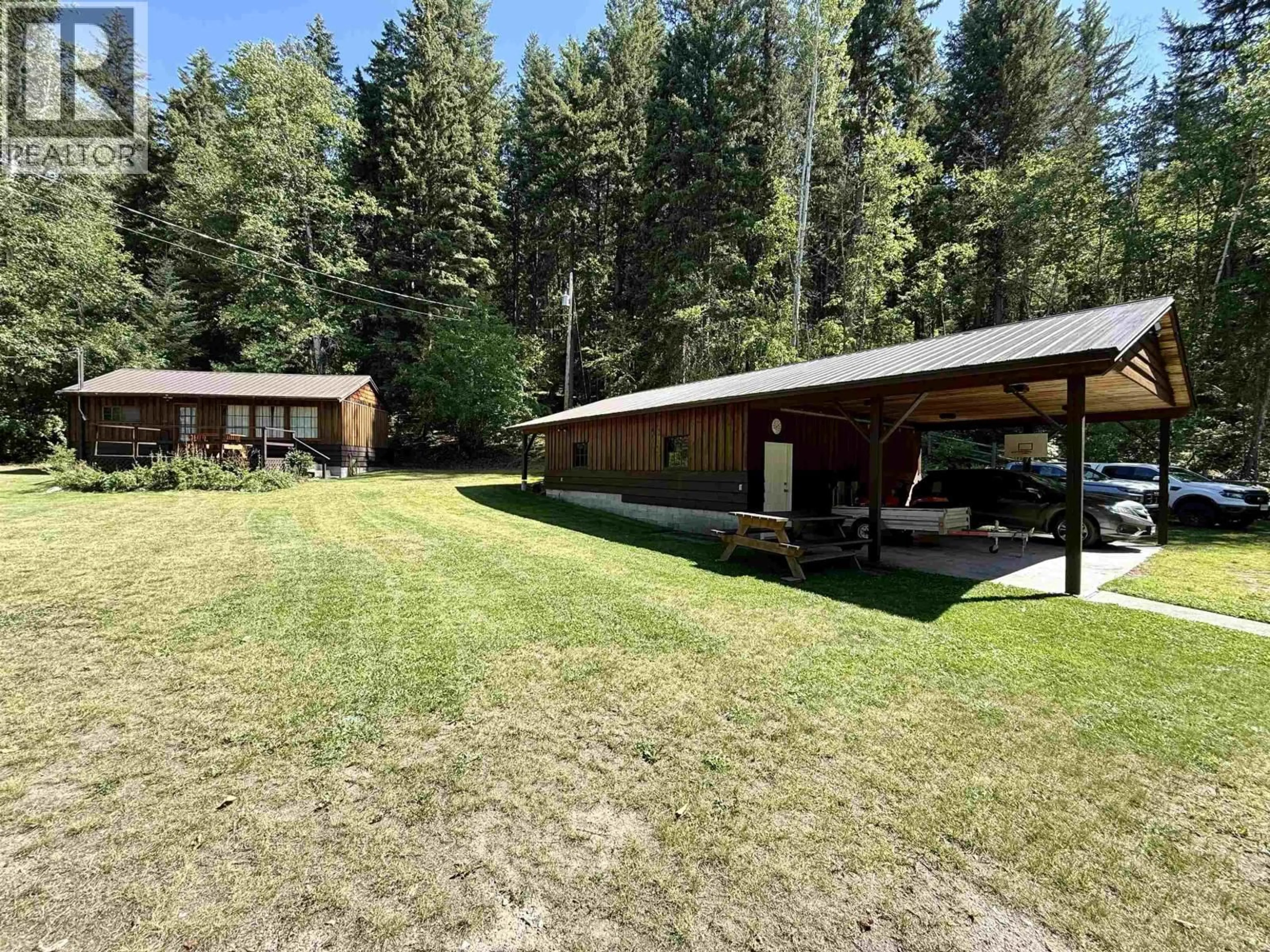 A pic from outside/outdoor area/front of a property/back of a property/a pic from drone, forest/trees view for 3662 HIGGINS ROAD, Canim Lake British Columbia V0K1J0