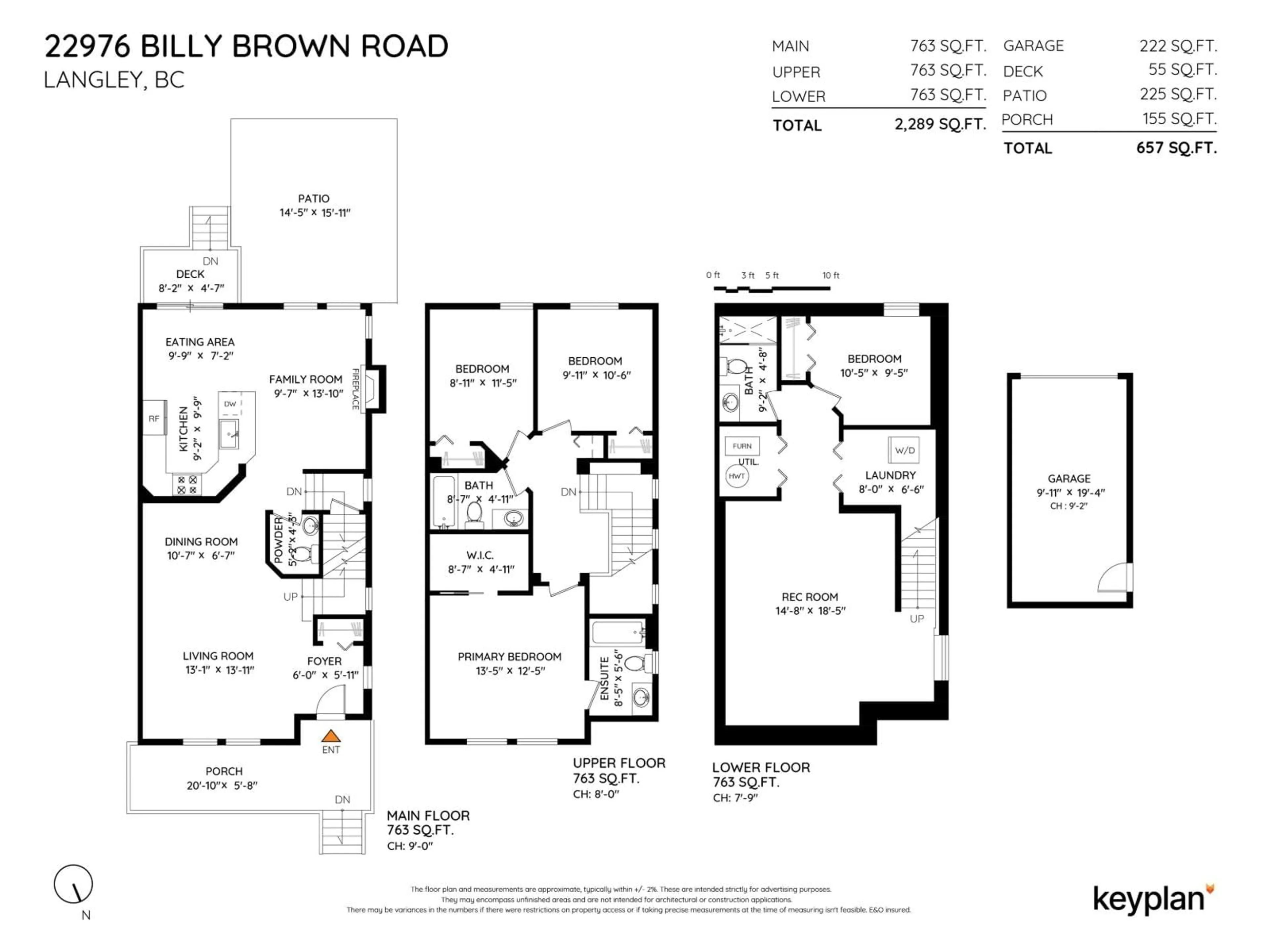 Floor plan for 22976 BILLY BROWN, Langley British Columbia V1M4G3