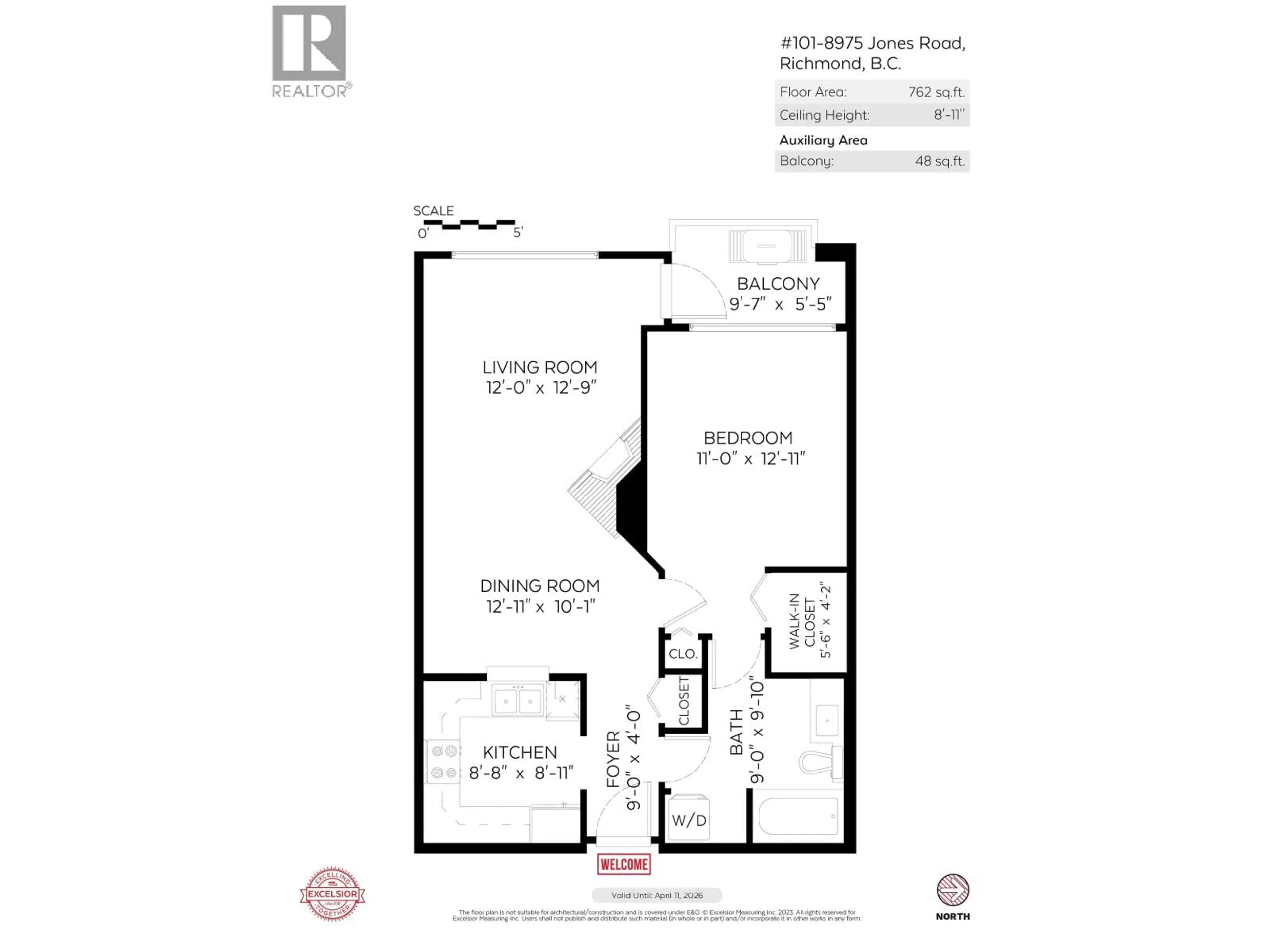 Floor plan for 101 - 8975 JONES ROAD, Richmond British Columbia V6Y3Y7
