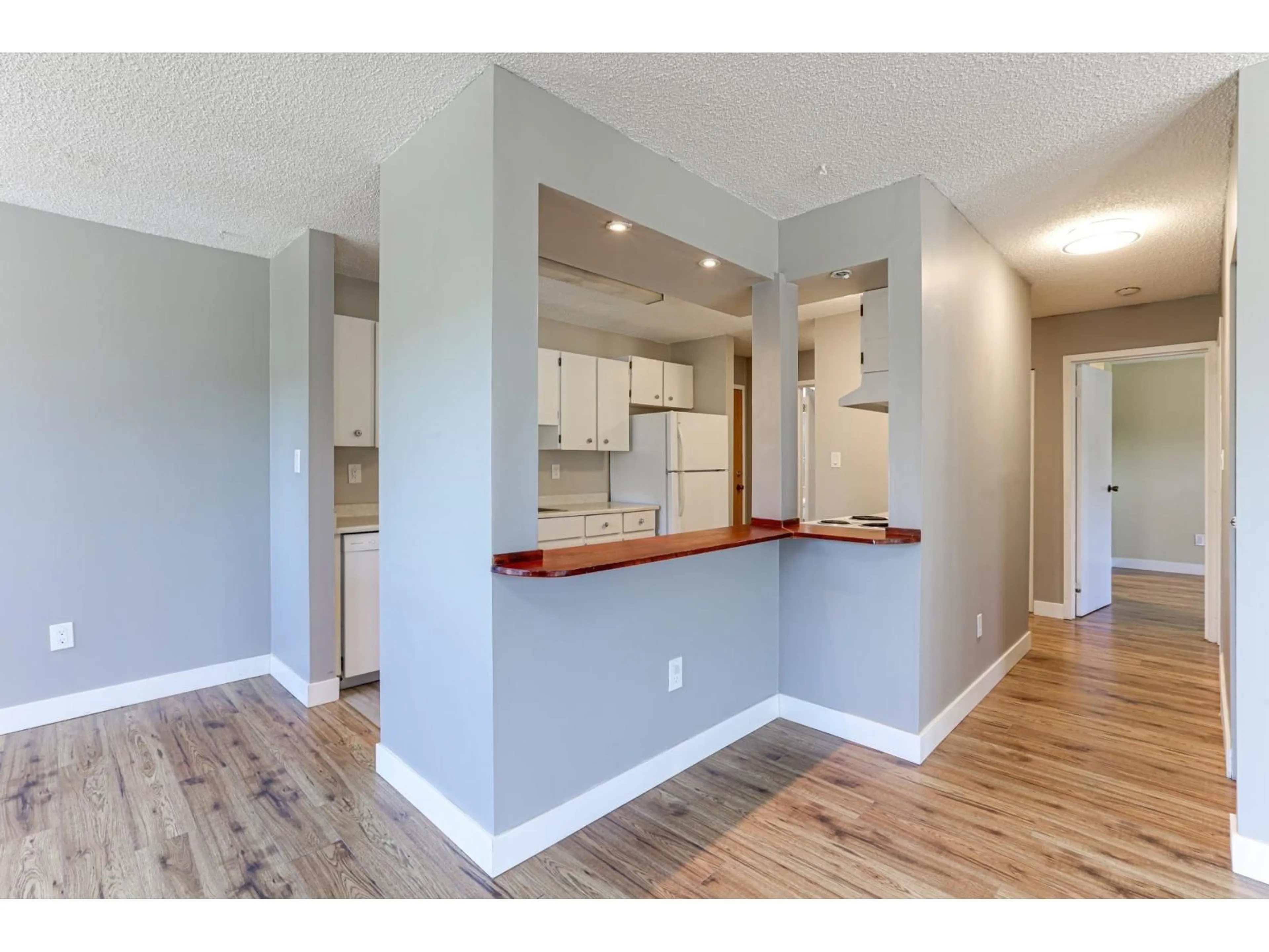 Open concept kitchen, wood/laminate floor for 212 - 1860 SOUTHMERE EAST, Surrey British Columbia V4A6Y7