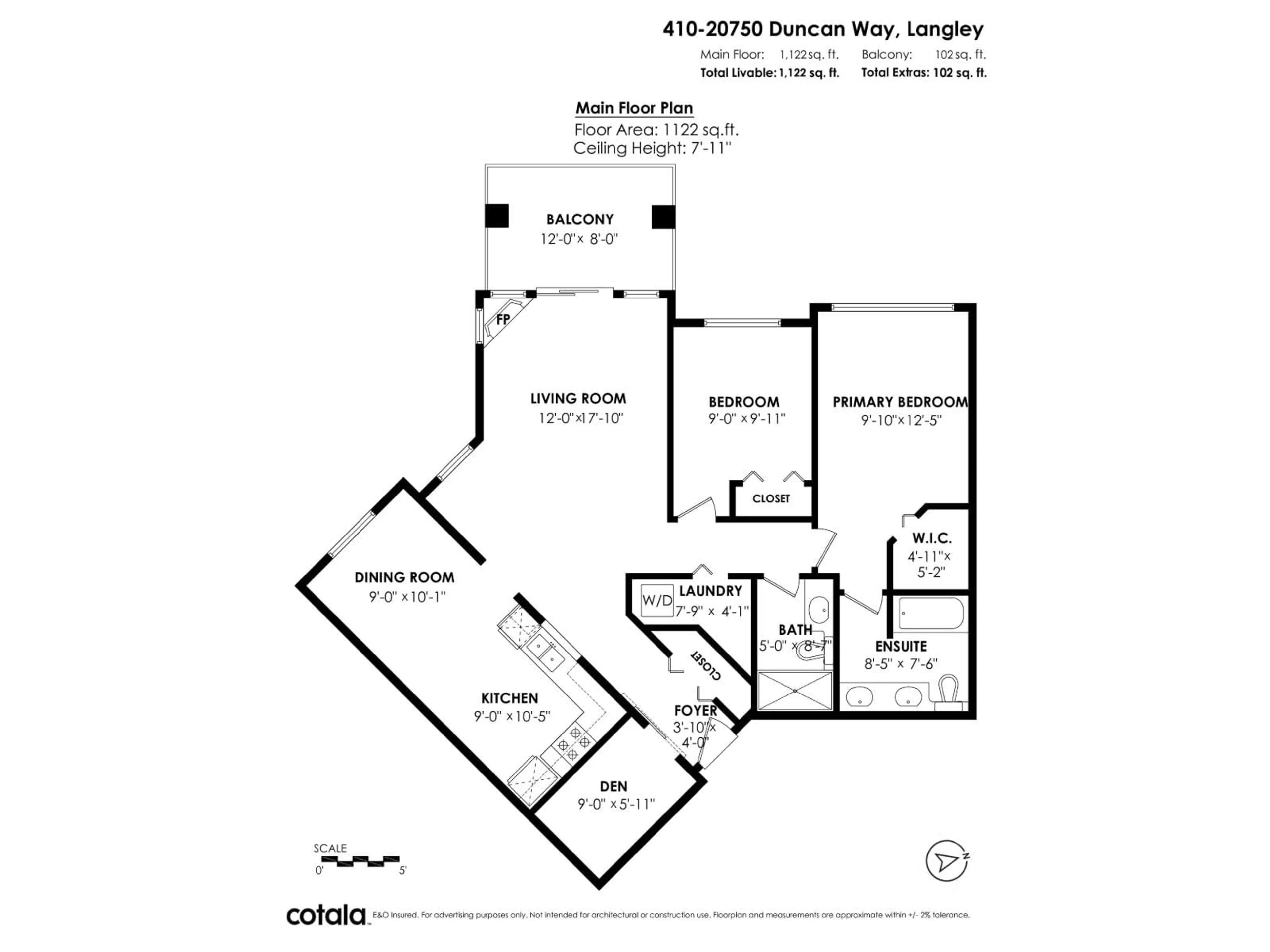 Floor plan for 410 - 20750 DUNCAN, Langley British Columbia V3A9J6