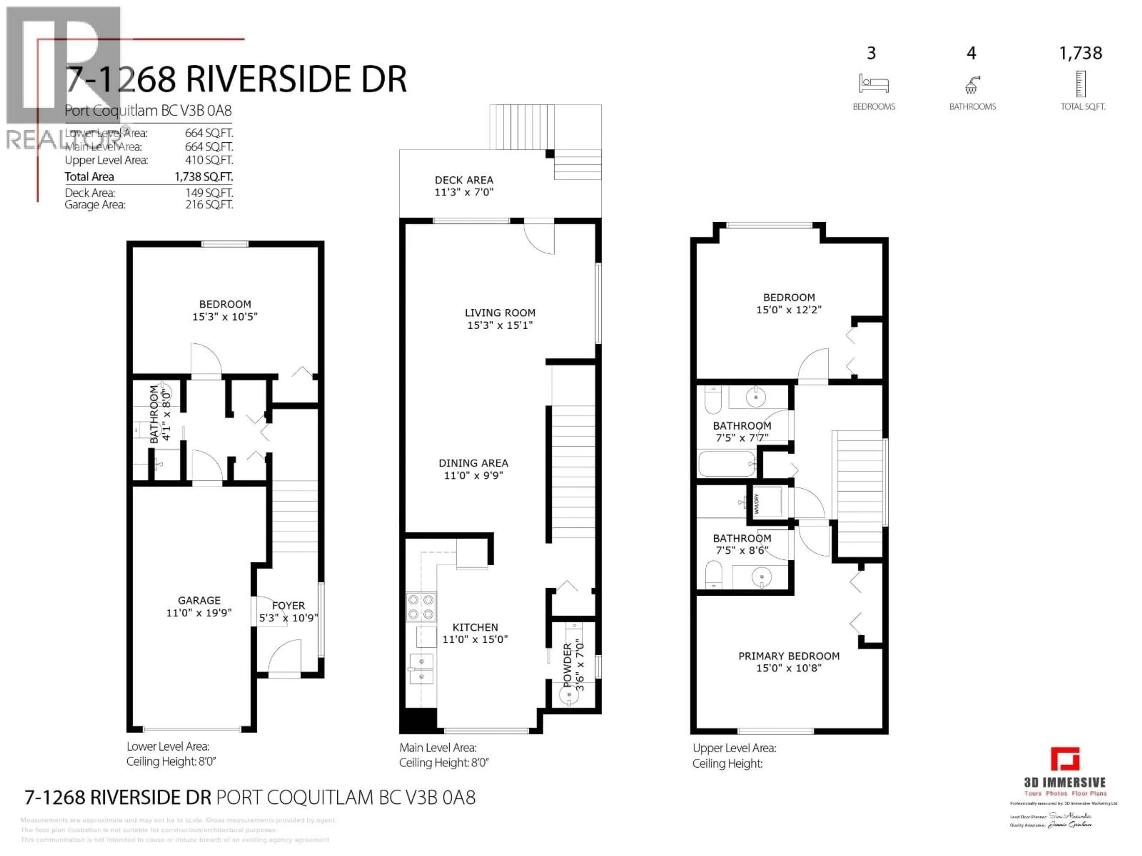 Floor plan for 7 - 1268 RIVERSIDE DRIVE, Port Coquitlam British Columbia V3B0A8
