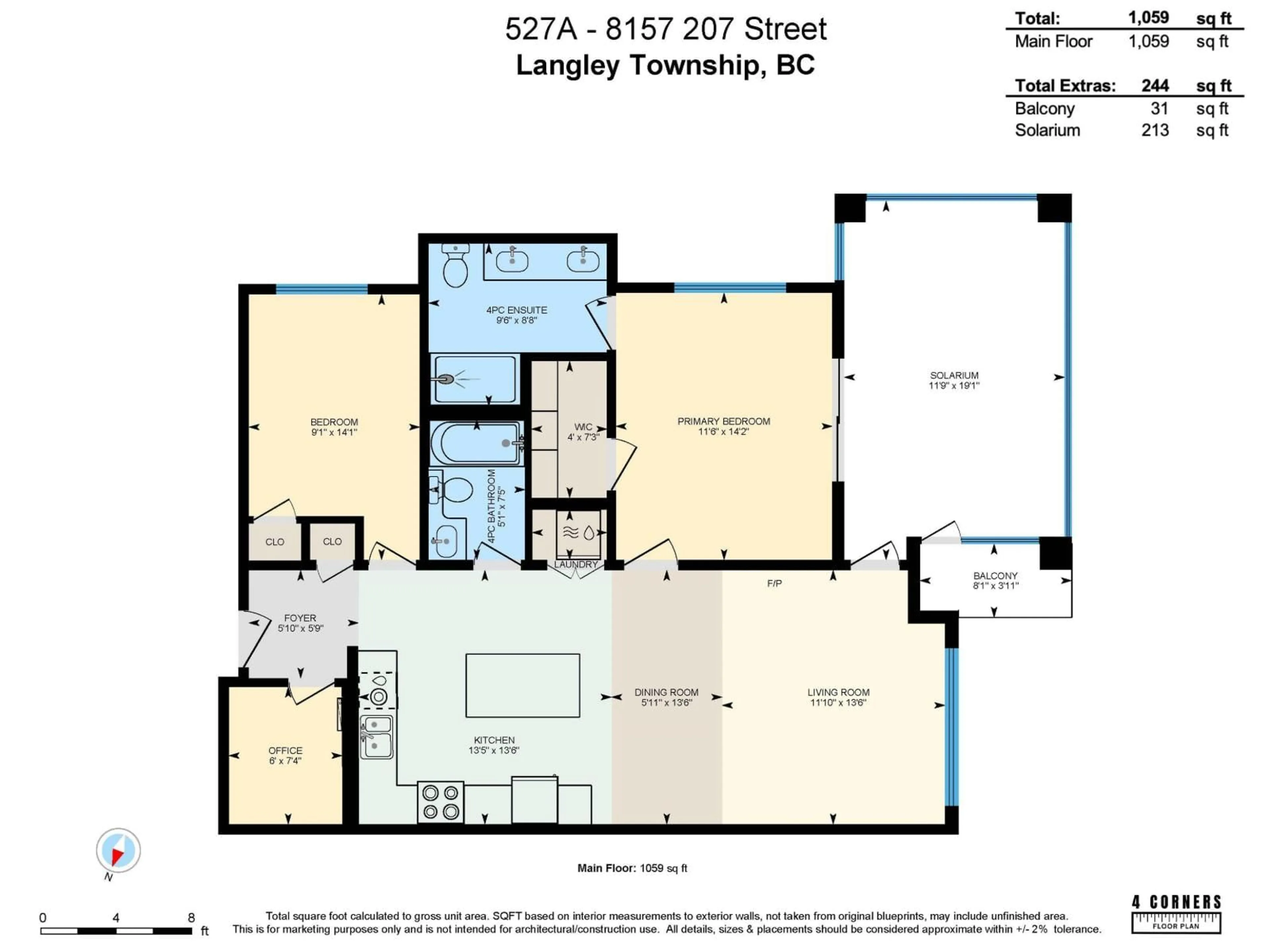 Floor plan for 527A - 8157 207, Langley British Columbia V2Y0V3