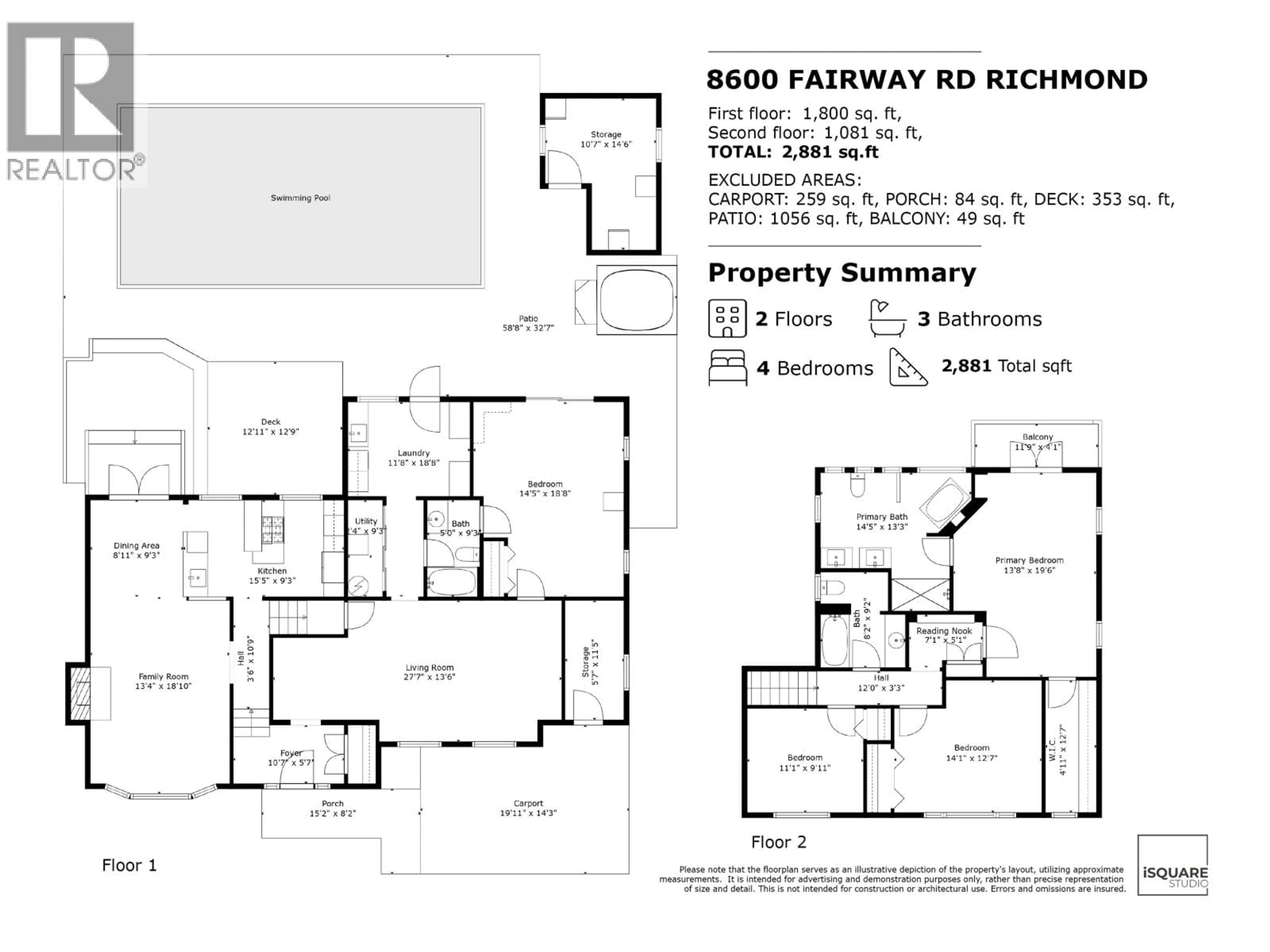 Floor plan for 8600 FAIRWAY ROAD, Richmond British Columbia V7C1Y6
